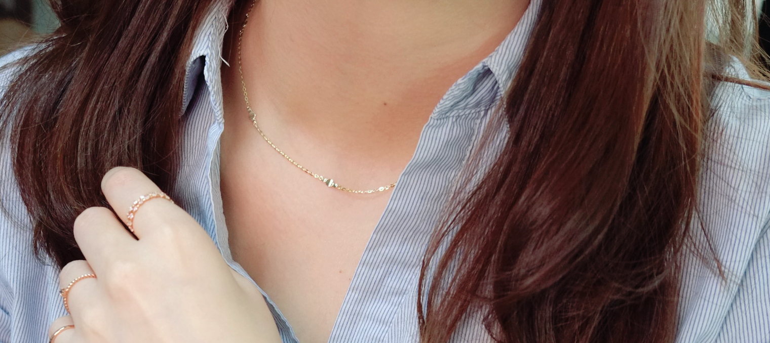 Circle Necklace Pink Gold Petit Design 14k Chain 1