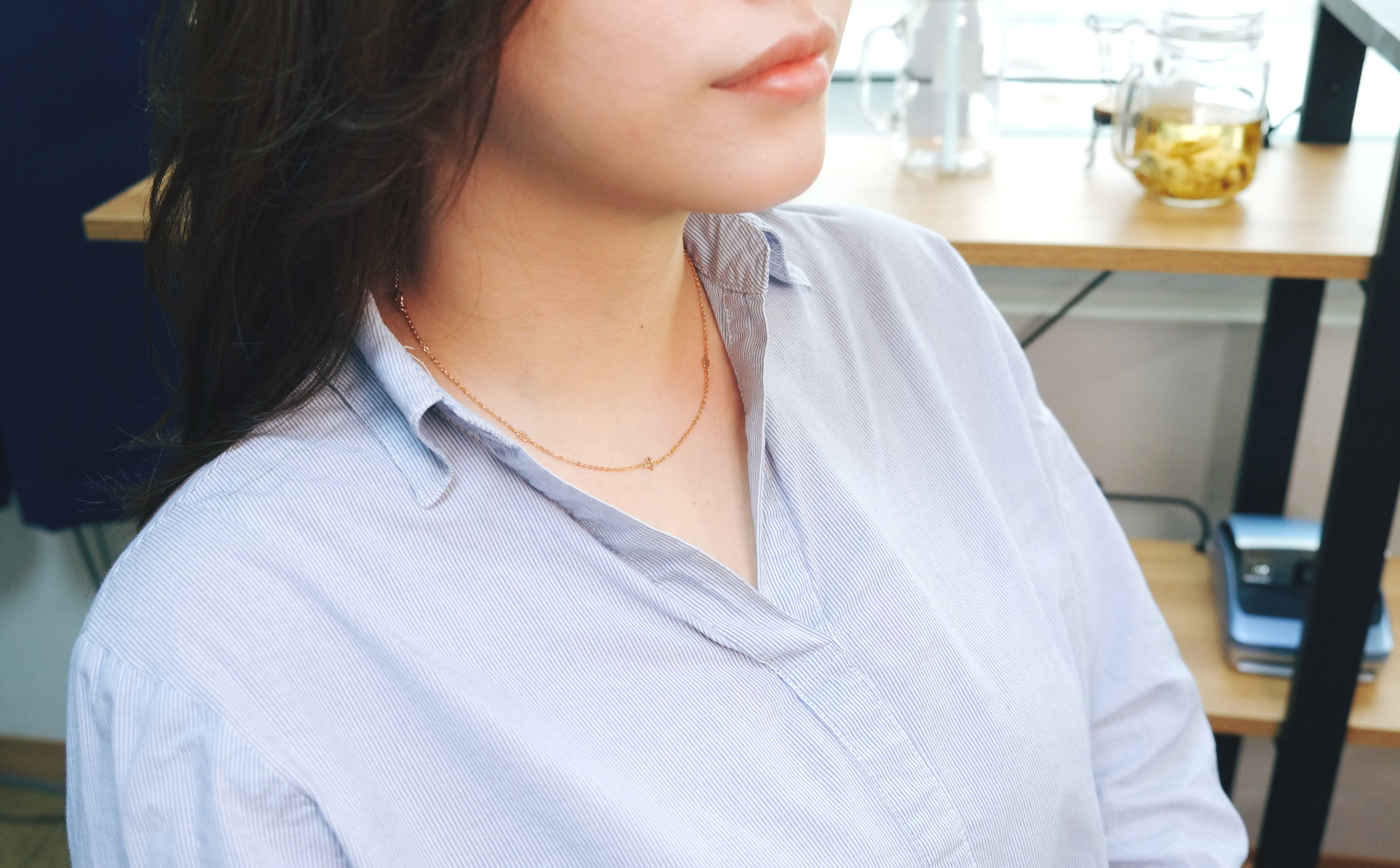 Chlober necklace pink gold Petit Design 14k chain