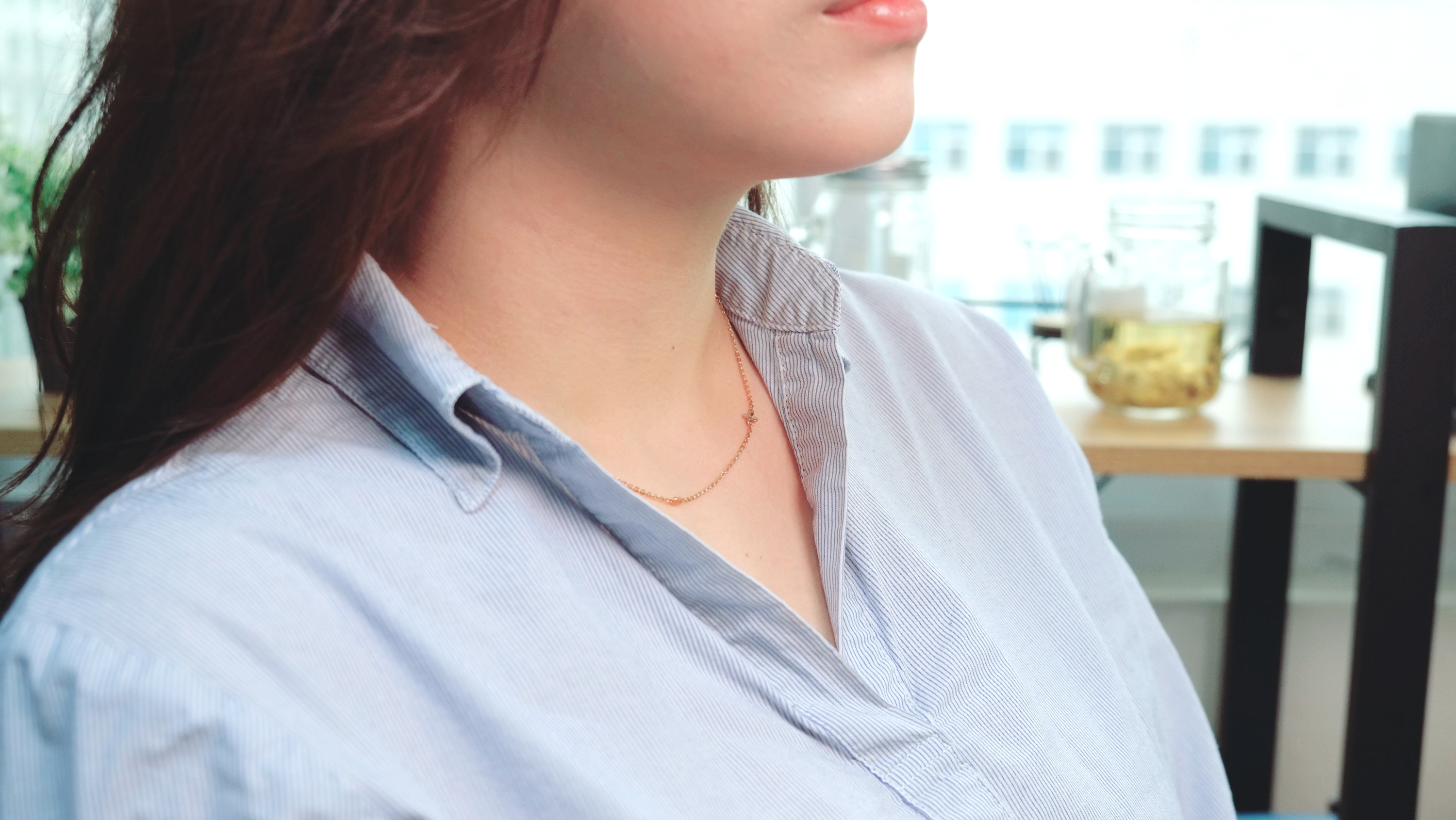 Chlober necklace pink gold Petit Design 14k chain