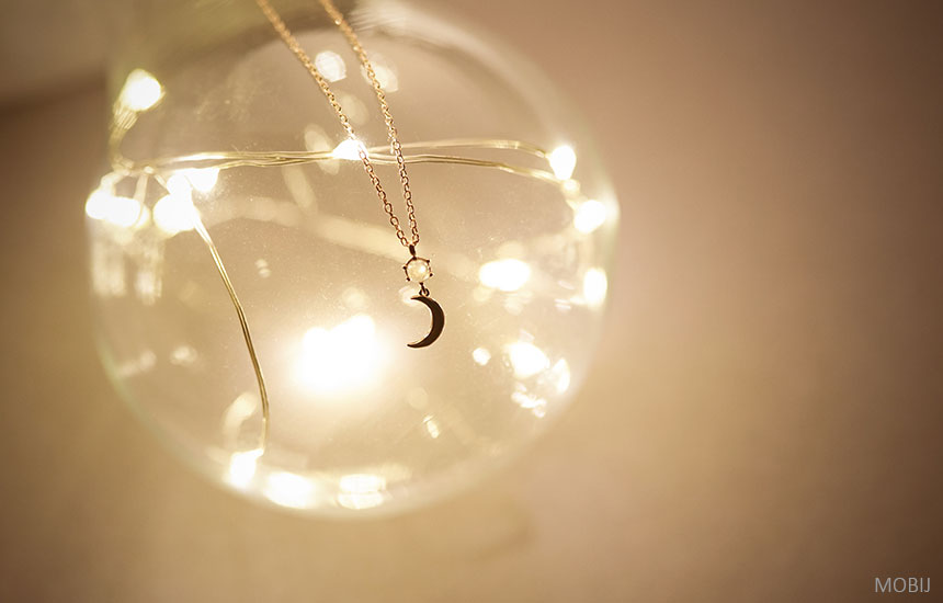 14K 18K Moonstone Moon Necklace Proposal Jewelry S