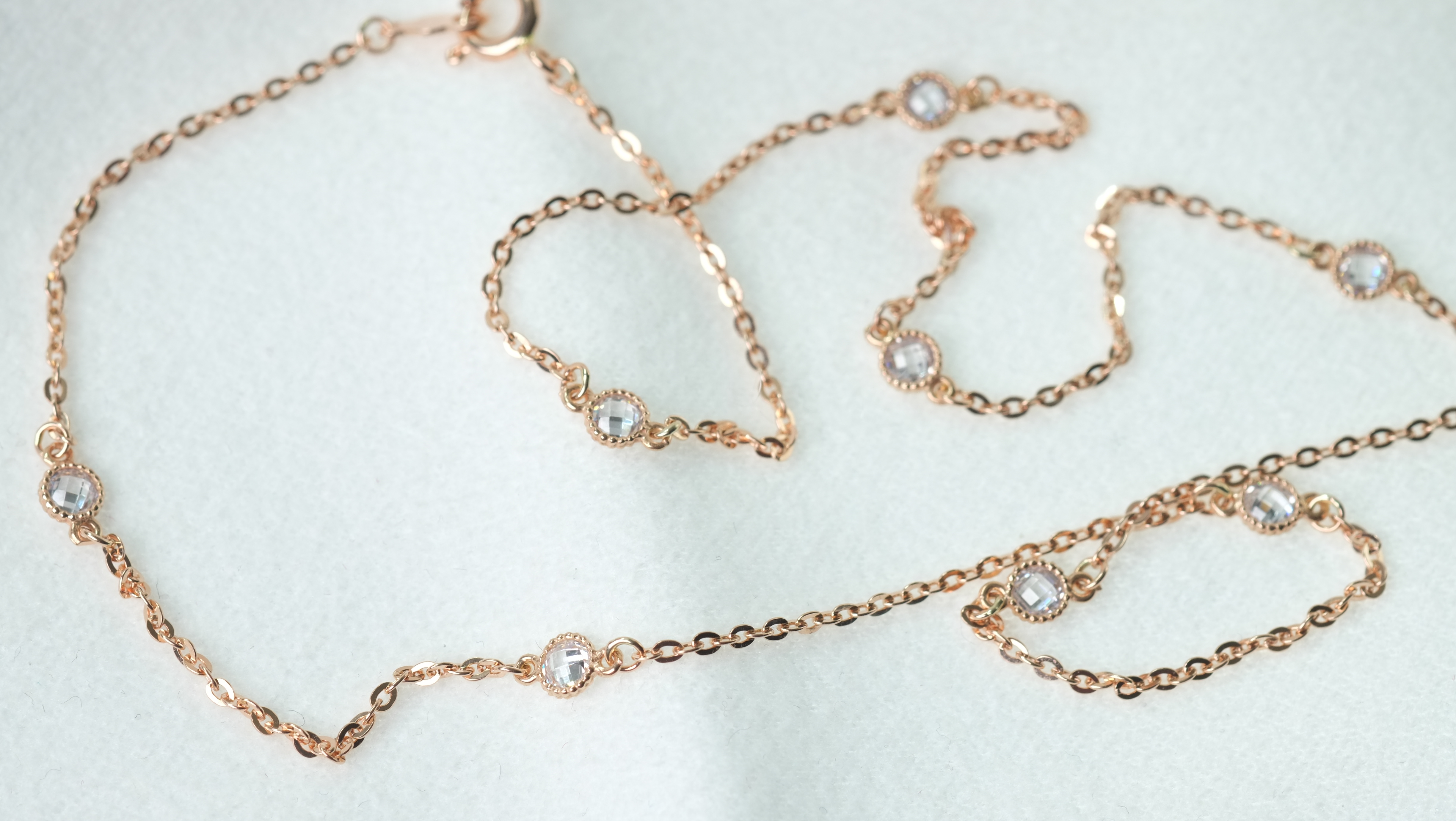 Flower Cubic Necklace Pink Gold Petit Design 14k C