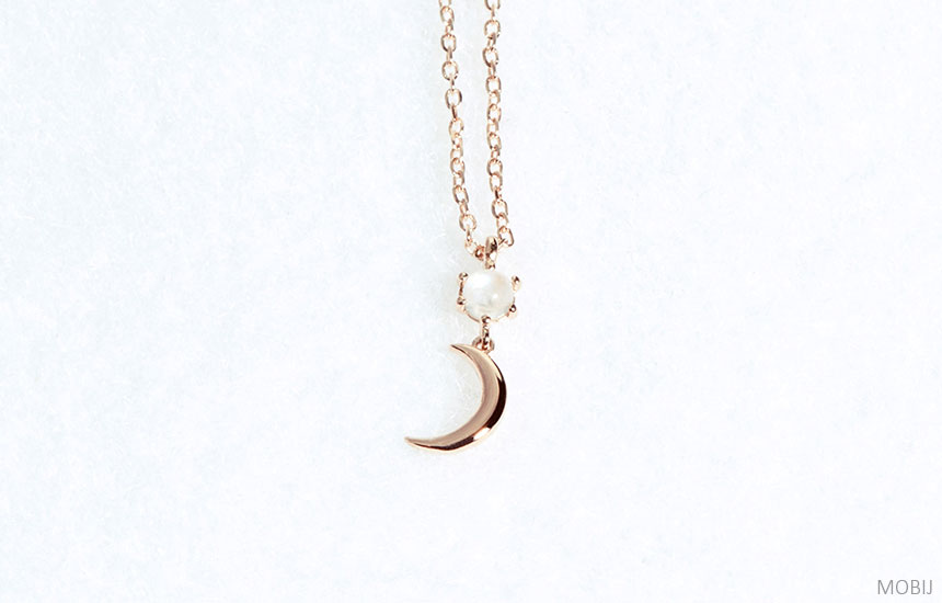 14K 18K Moonstone Moon Necklace Proposal Jewelry S