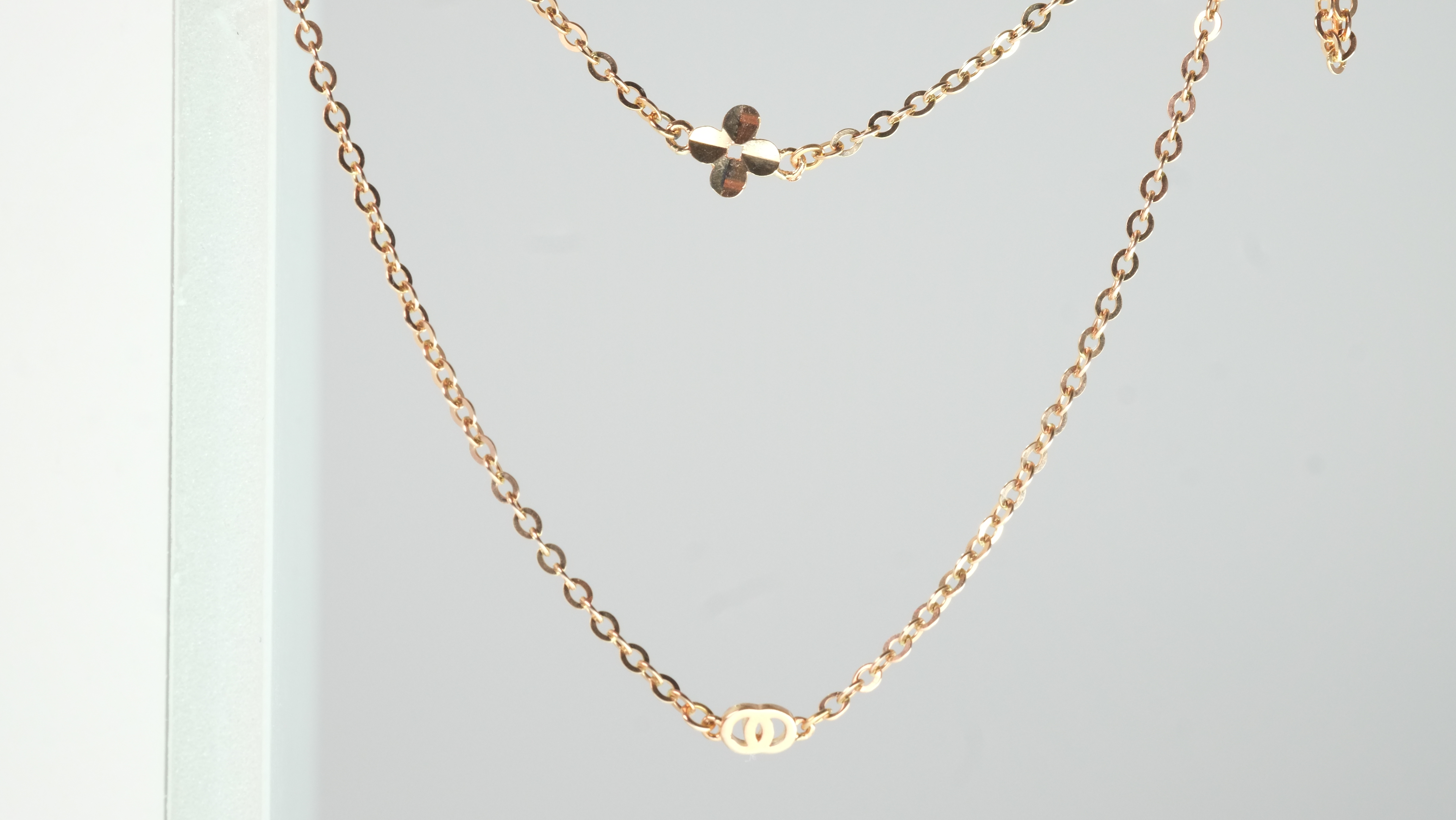 Chlober necklace pink gold Petit Design 14k chain
