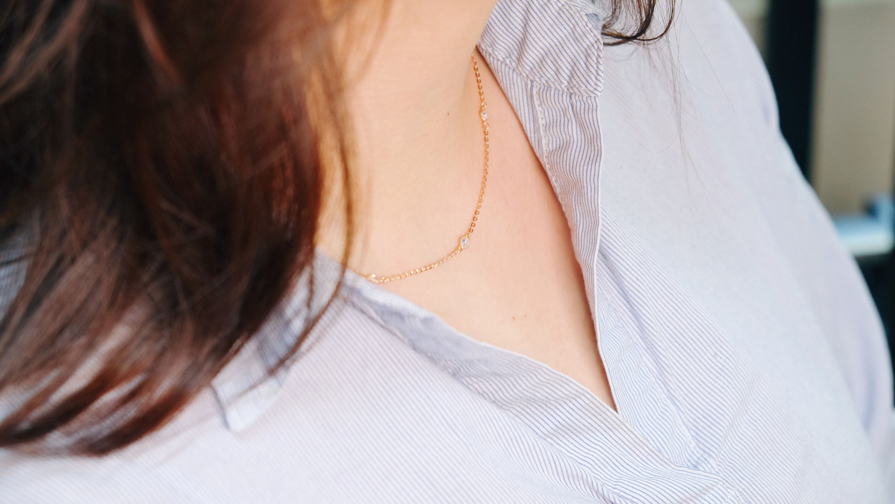 Flower Cubic Necklace Pink Gold Petit Design 14k C