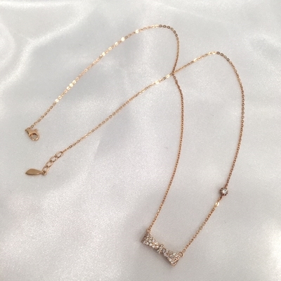 Louisiana Ribbon Cubic Necklace 14k 18k Unique Sen