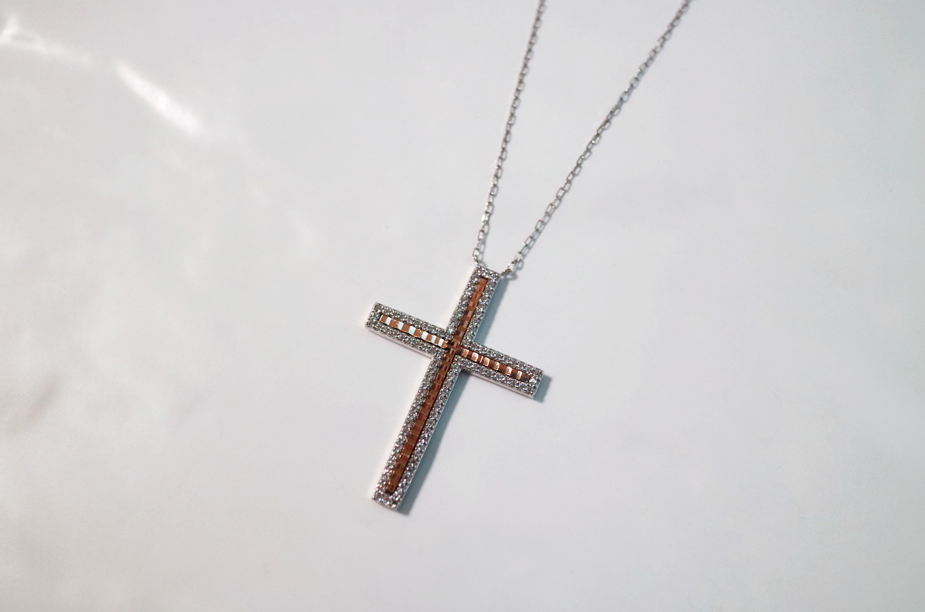 18k drop cross necklace Women 14k 14k friend 14k l