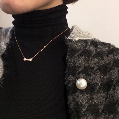 Louisiana Ribbon Cubic Necklace 14k 18k Unique Sen