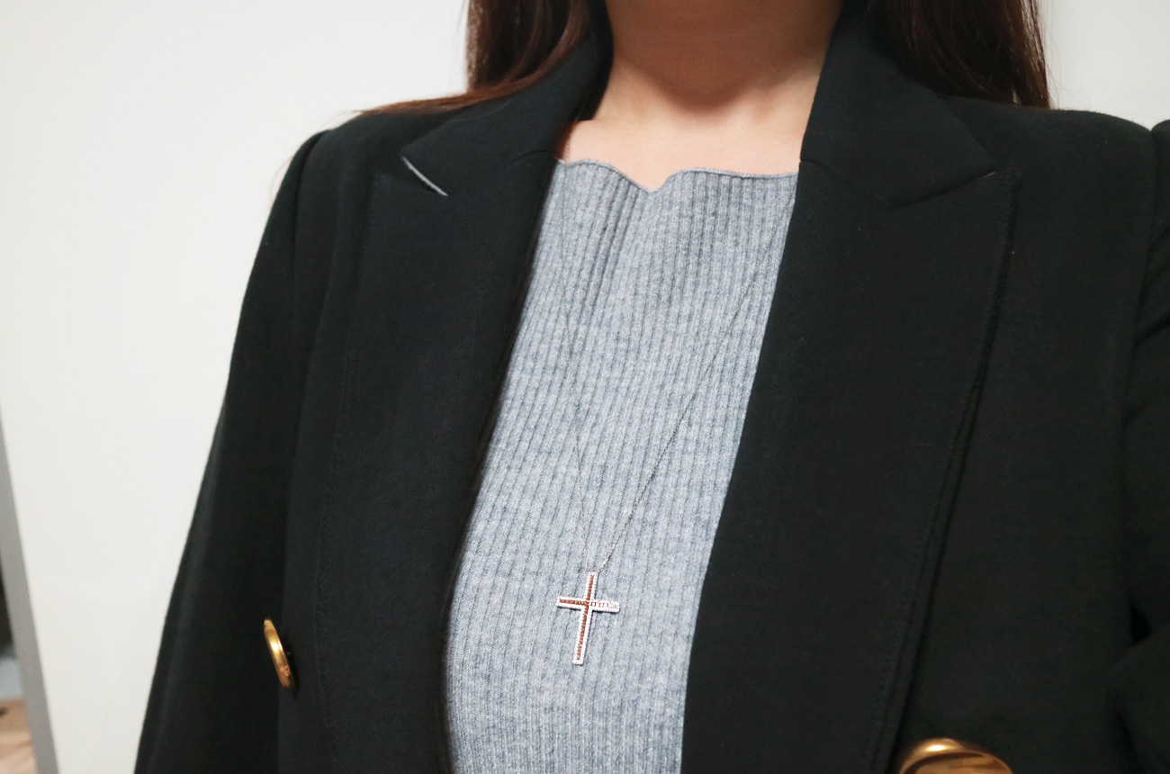 18k drop cross necklace Women 14k 14k friend 14k l