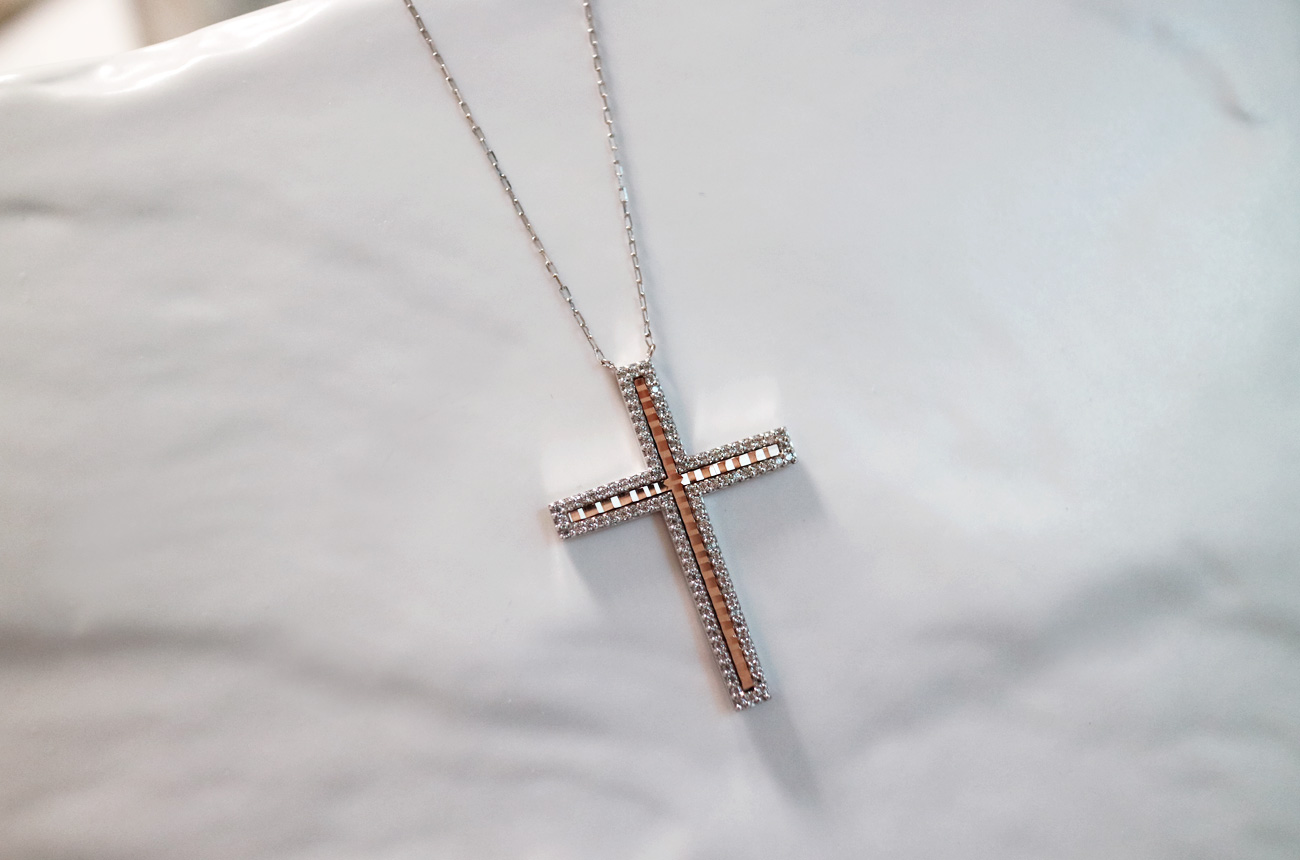 18k drop cross necklace Women 14k 14k friend 14k l