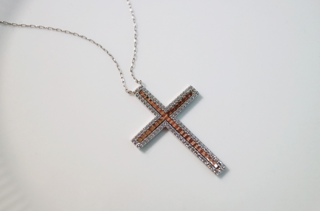 18k drop cross necklace Women 14k 14k friend 14k l