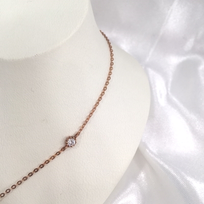 Louisiana Ribbon Cubic Necklace 14k 18k Unique Sen