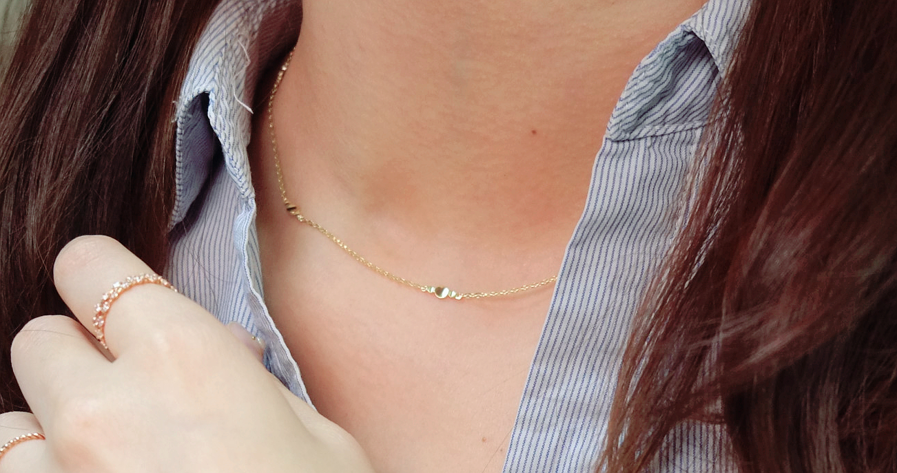 Circle Necklace Pink Gold Petit Design 14k Chain 1