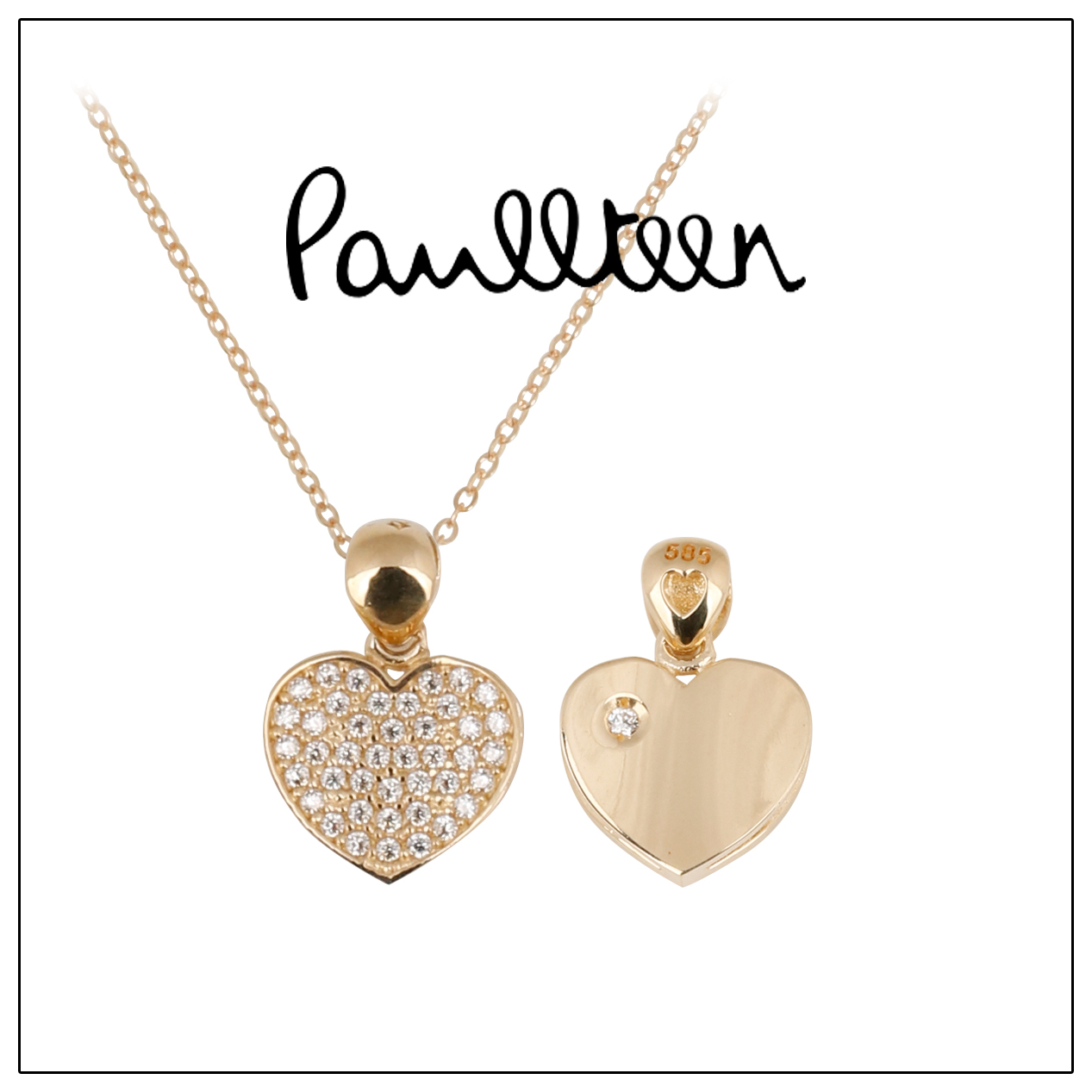 Pauline paullteen 14k Rose Gold Double Sided Cubic