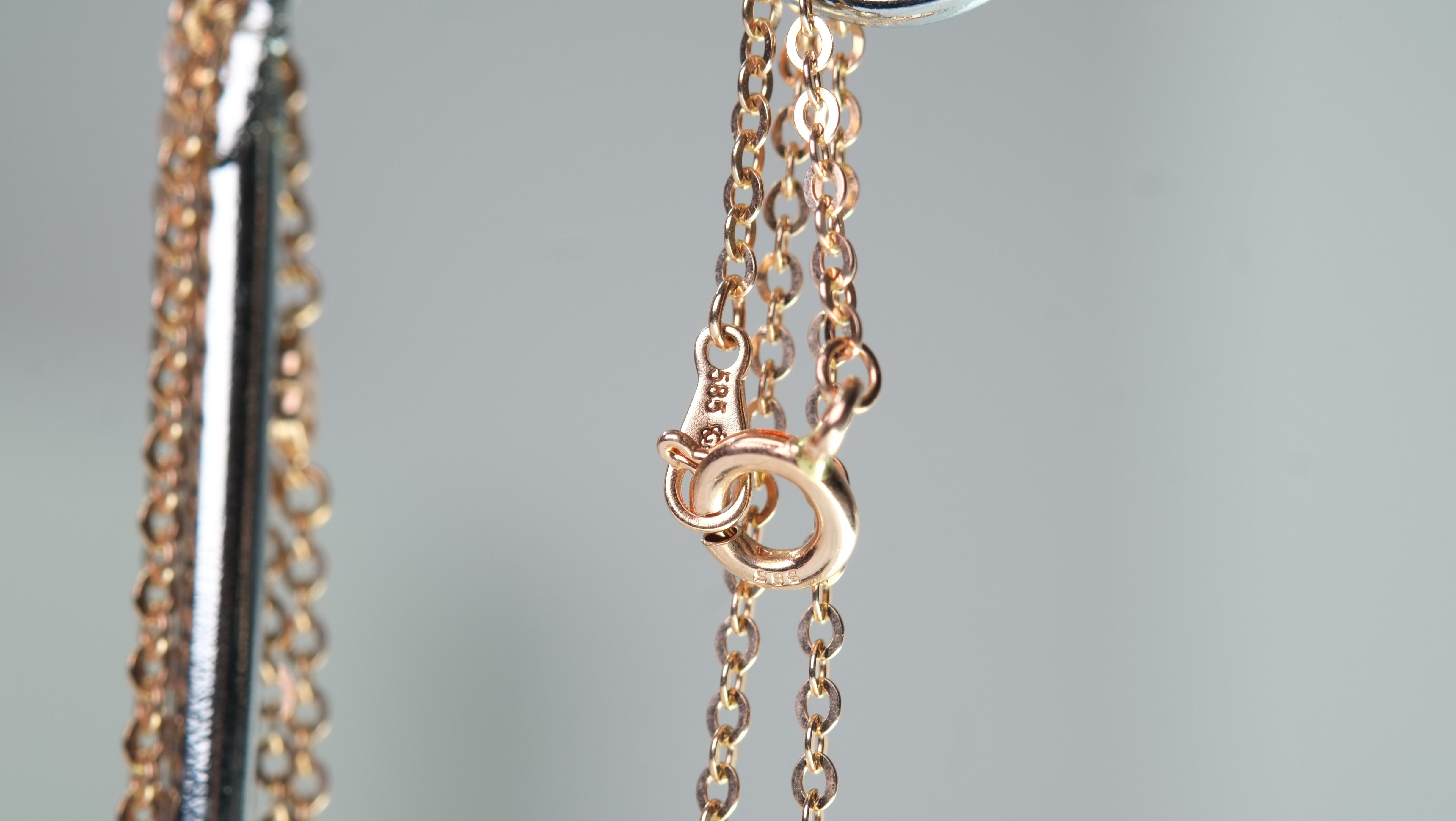 Chlober necklace pink gold Petit Design 14k chain