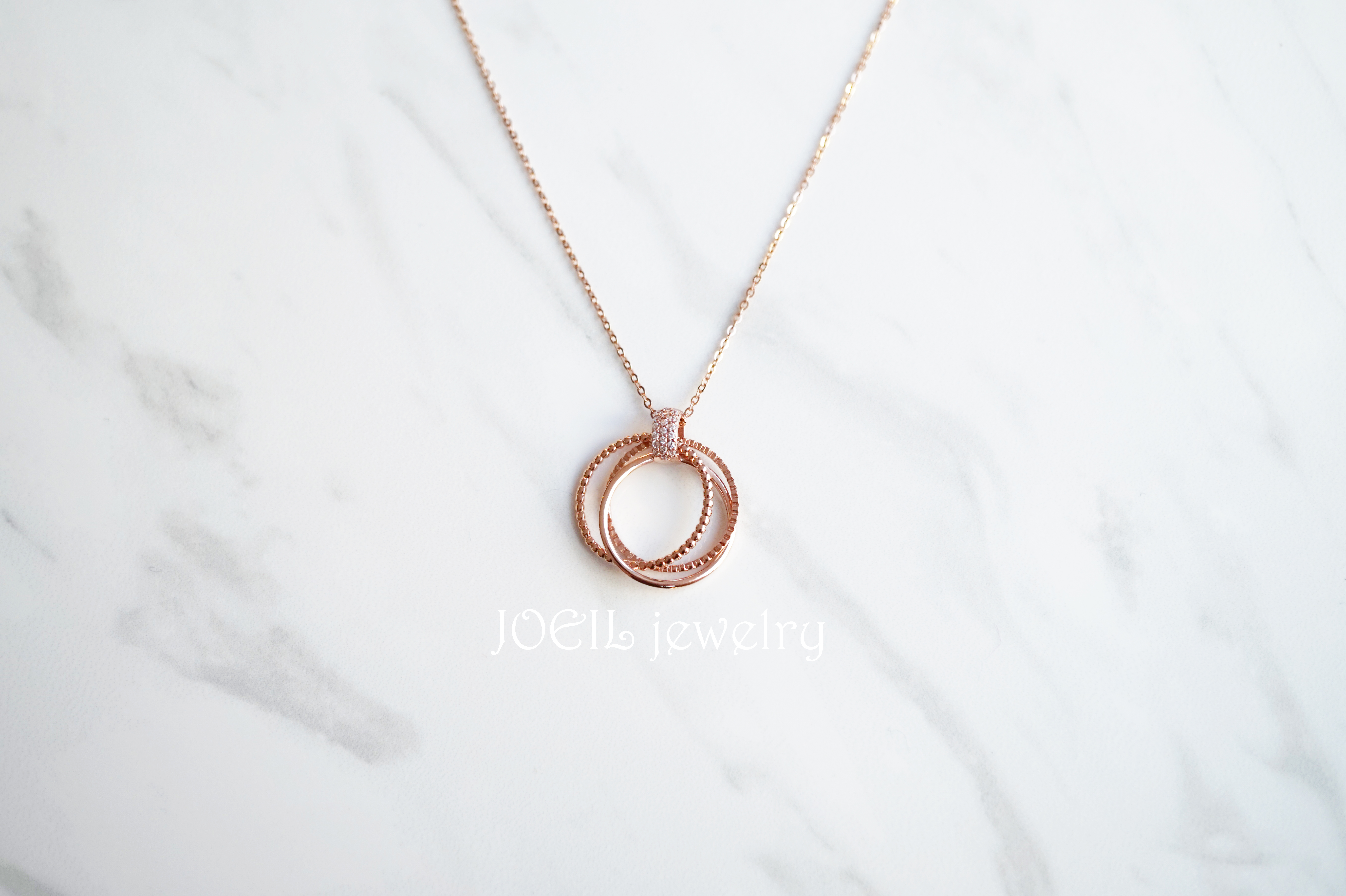 18k Triple Ring Necklace Woman Gift 14k Gold Frien