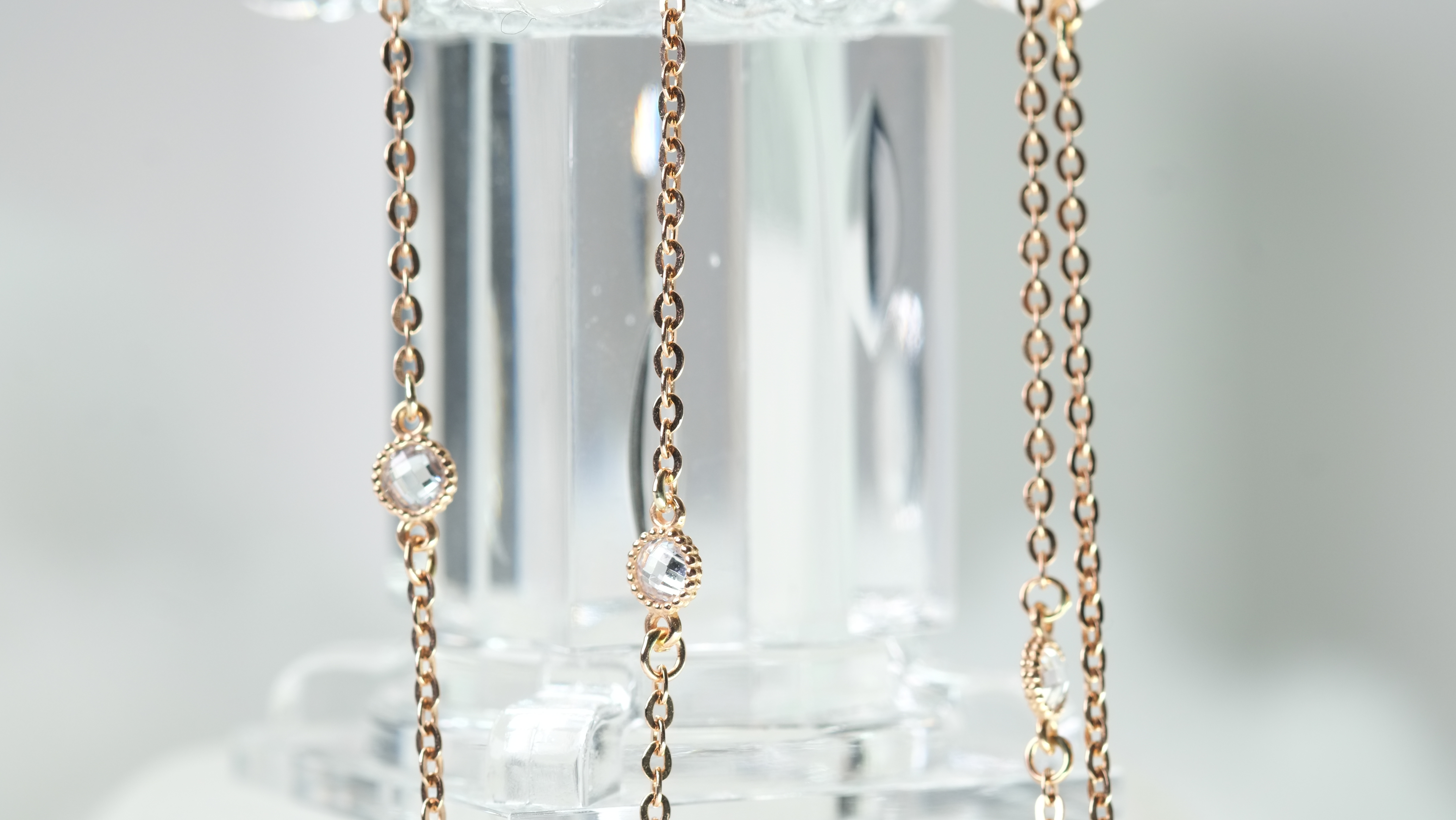 Flower Cubic Necklace Pink Gold Petit Design 14k C