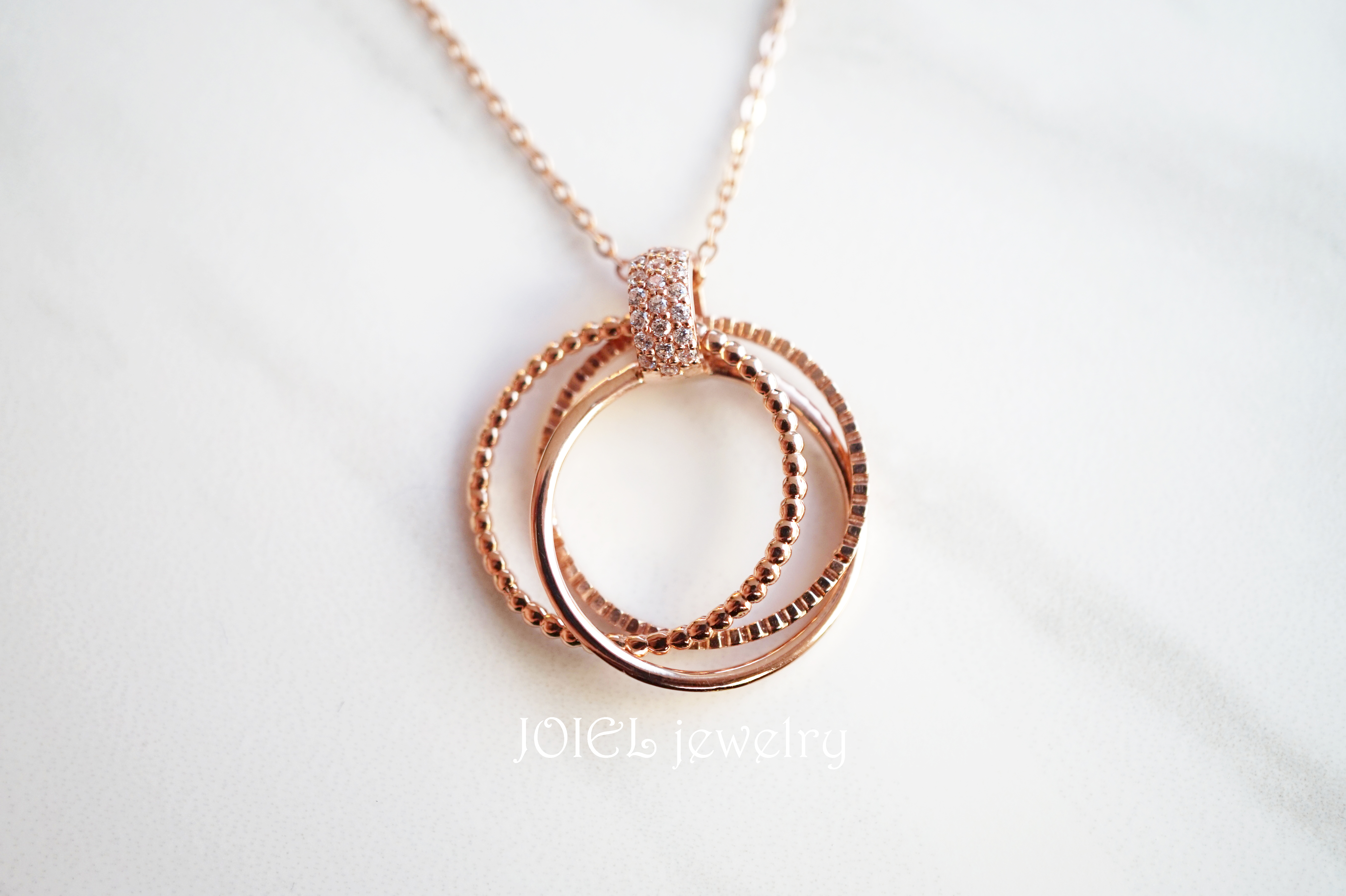 18k Triple Ring Necklace Woman Gift 14k Gold Frien