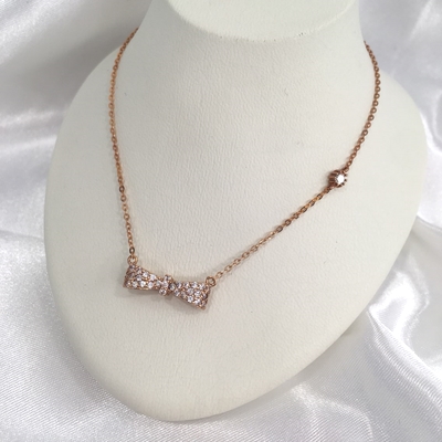 Louisiana Ribbon Cubic Necklace 14k 18k Unique Sen