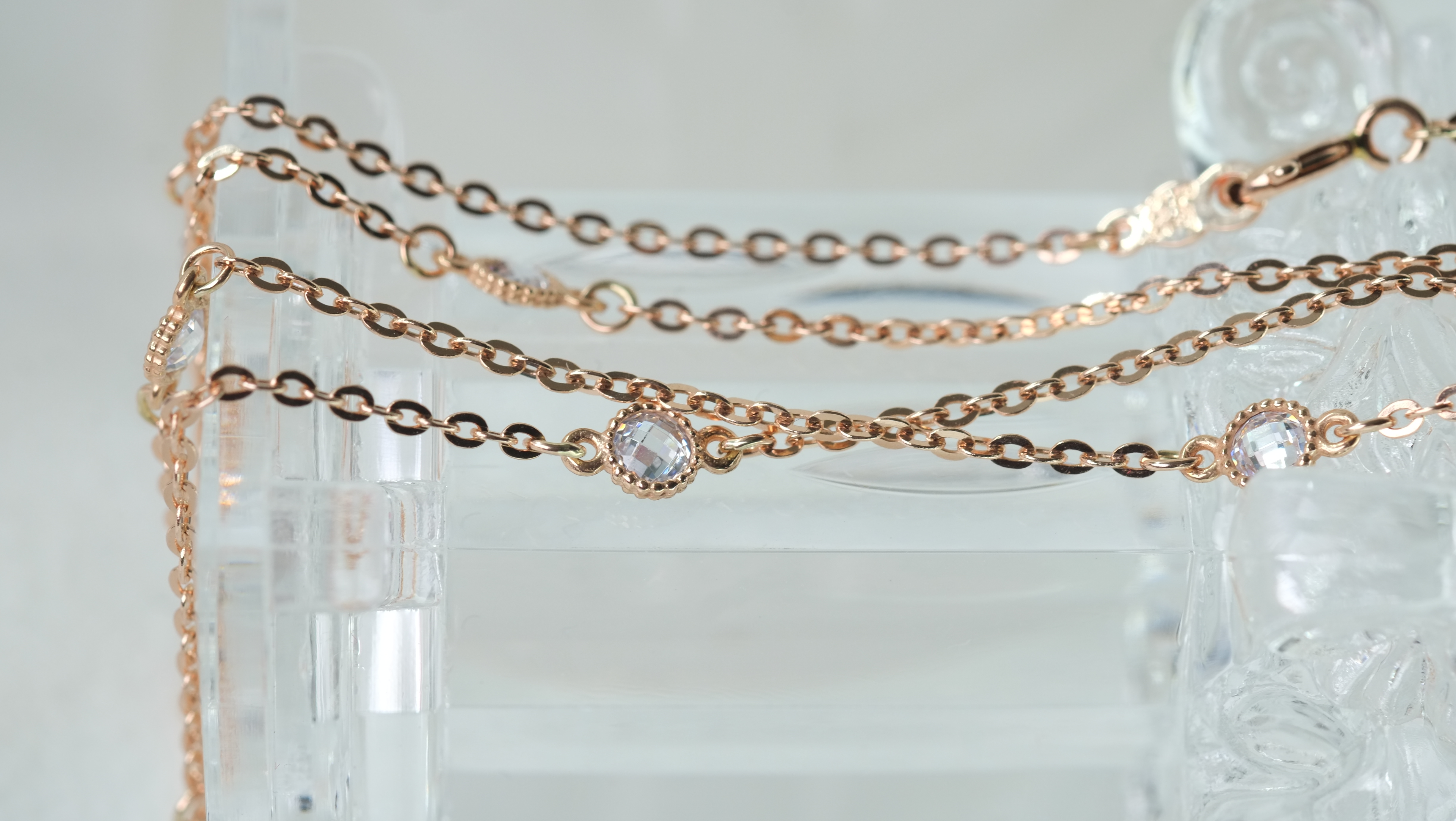 Flower Cubic Necklace Pink Gold Petit Design 14k C