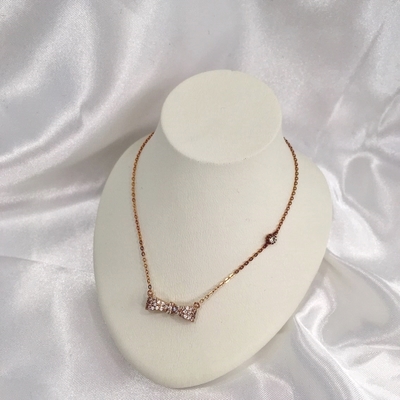 Louisiana Ribbon Cubic Necklace 14k 18k Unique Sen