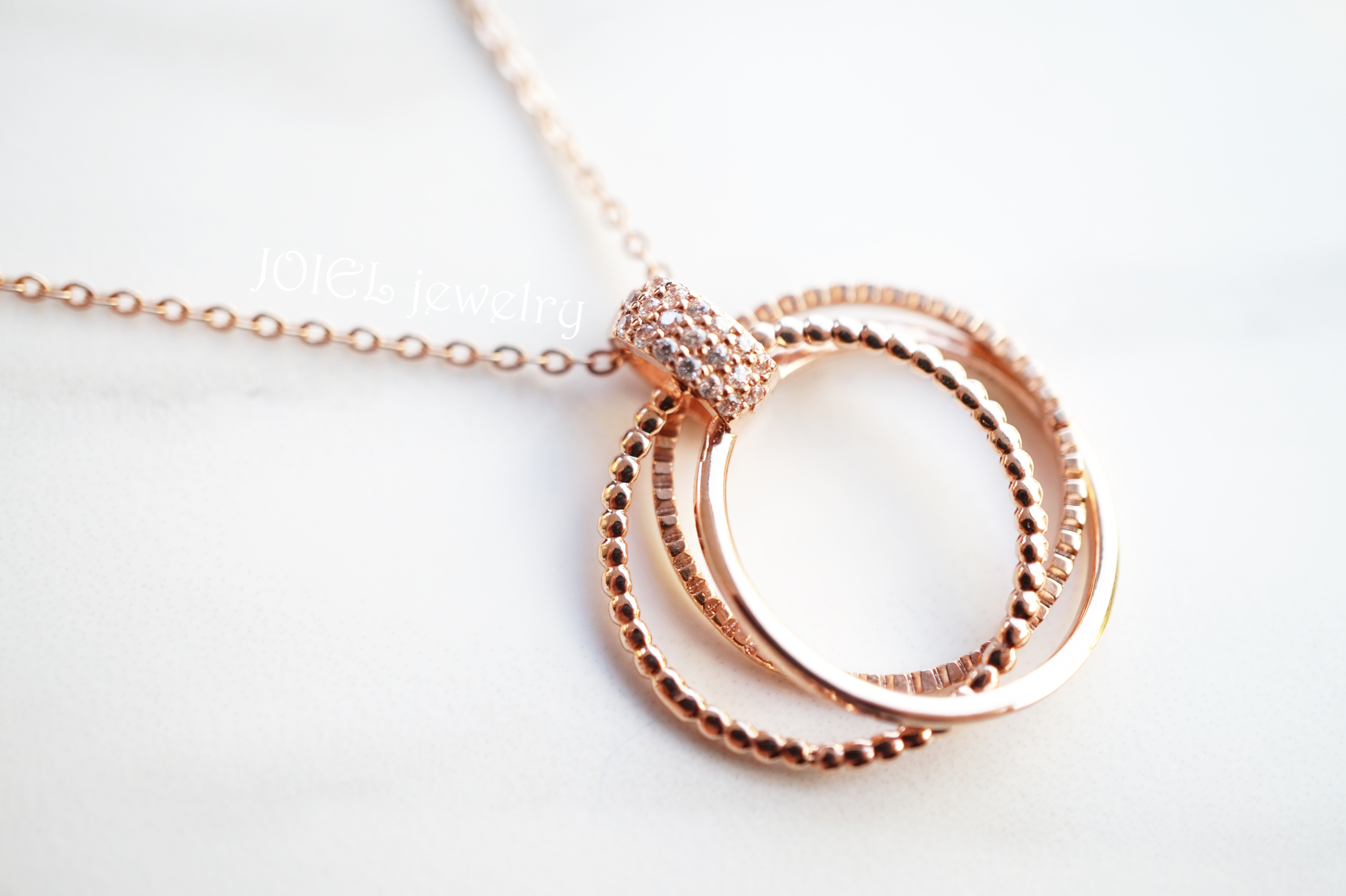 18k Triple Ring Necklace Woman Gift 14k Gold Frien