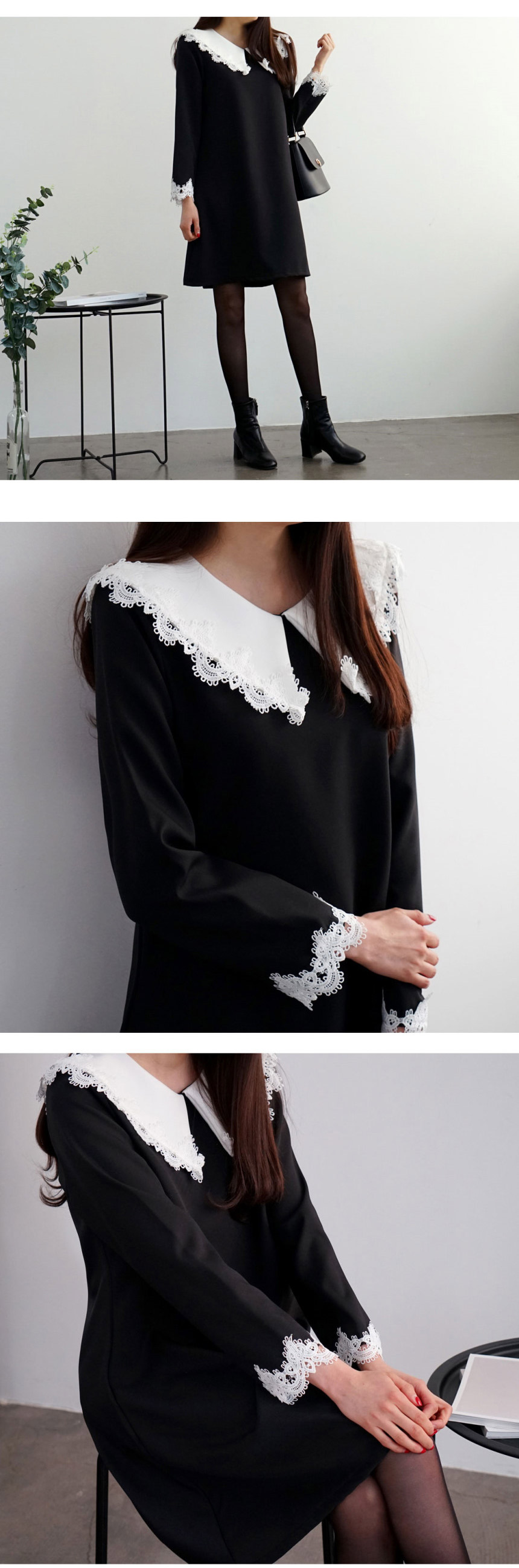 Flare Carla Lace Dress Black Winter Gorgeous Roman