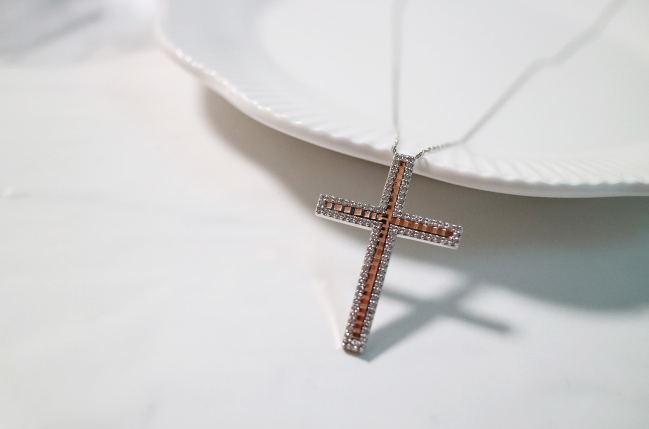 18k drop cross necklace Women 14k 14k friend 14k l