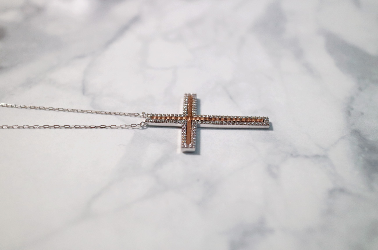18k drop cross necklace Women 14k 14k friend 14k l