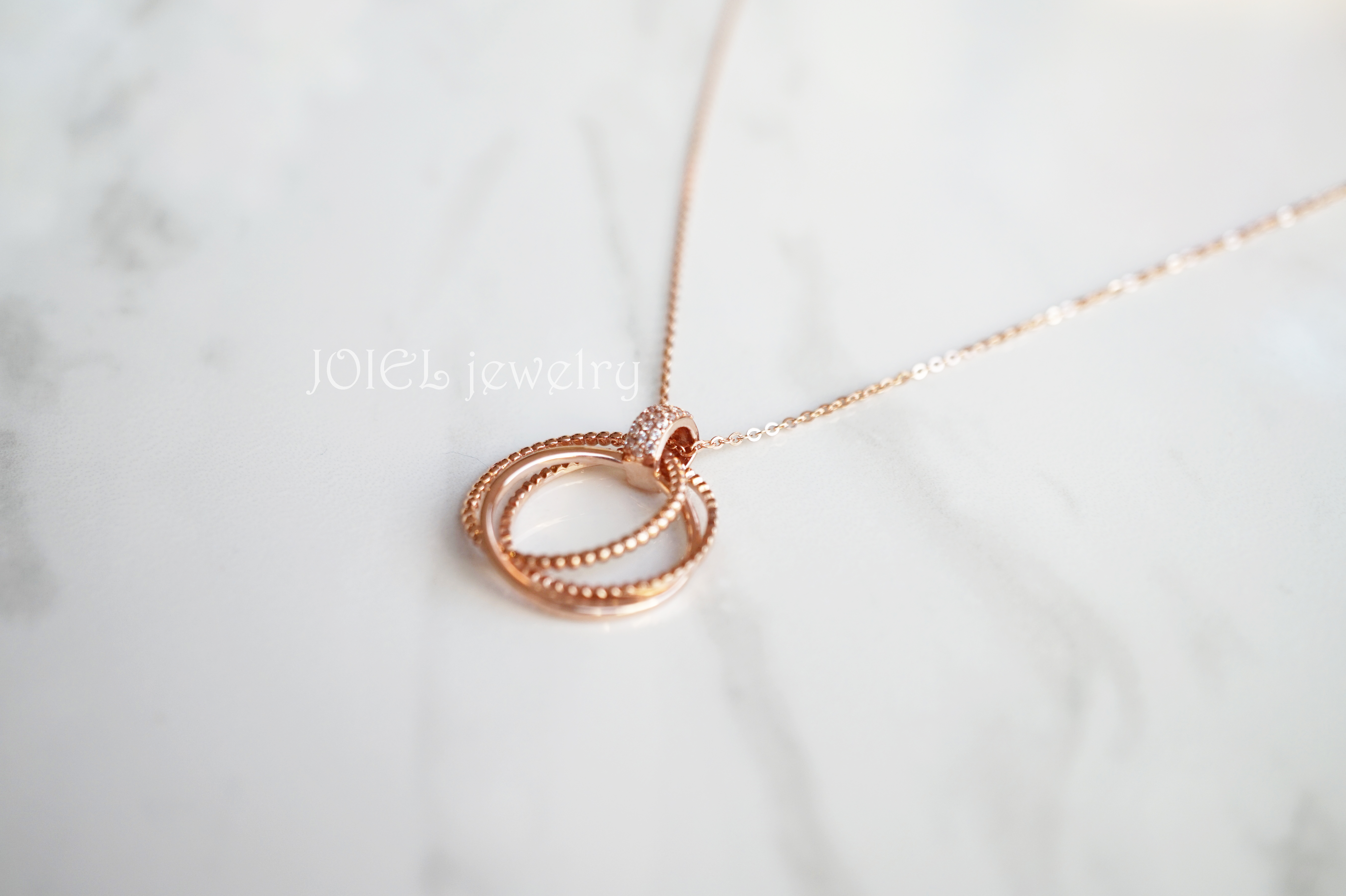 18k Triple Ring Necklace Woman Gift 14k Gold Frien