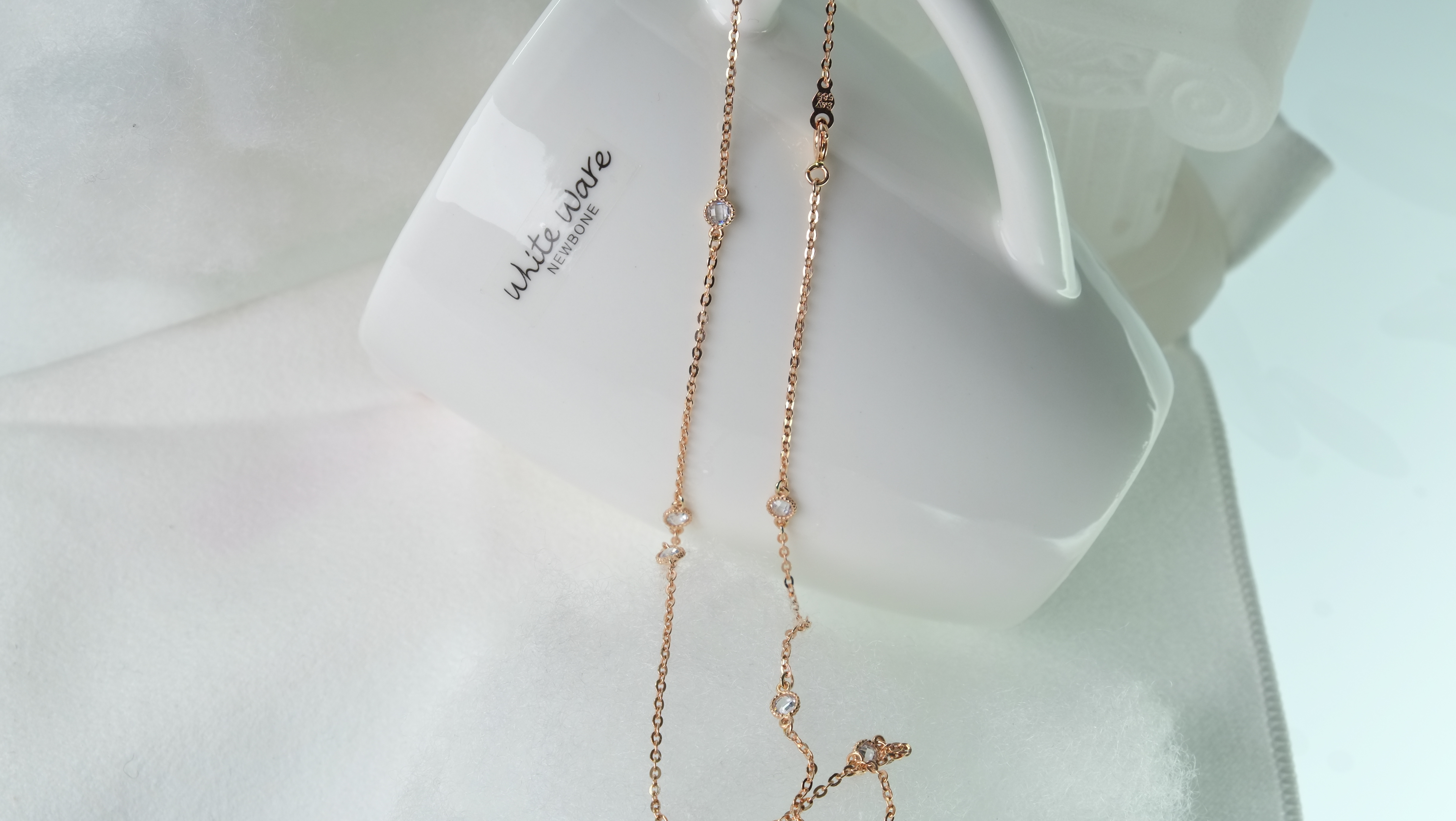 Flower Cubic Necklace Pink Gold Petit Design 14k C