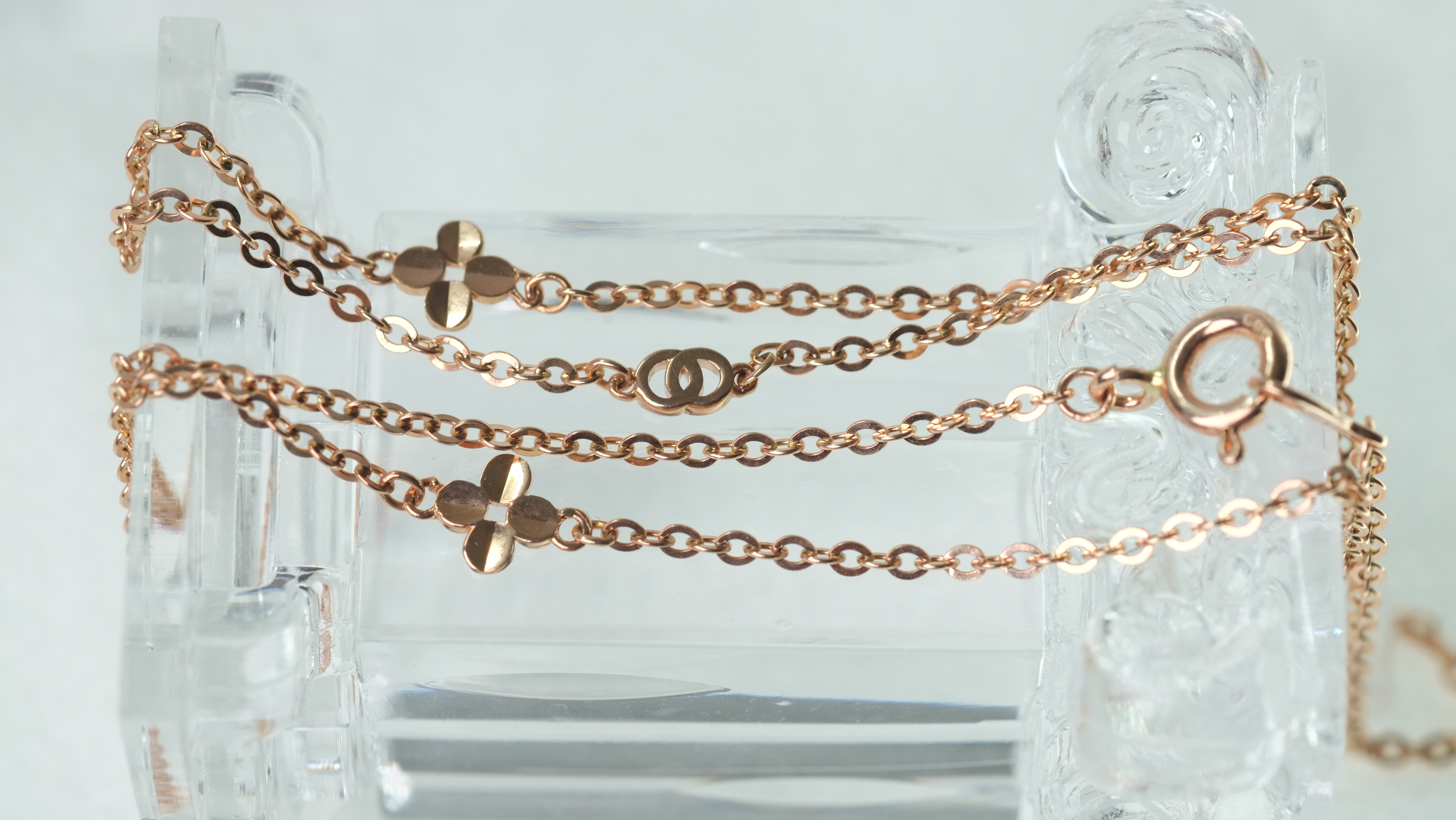 Chlober necklace pink gold Petit Design 14k chain