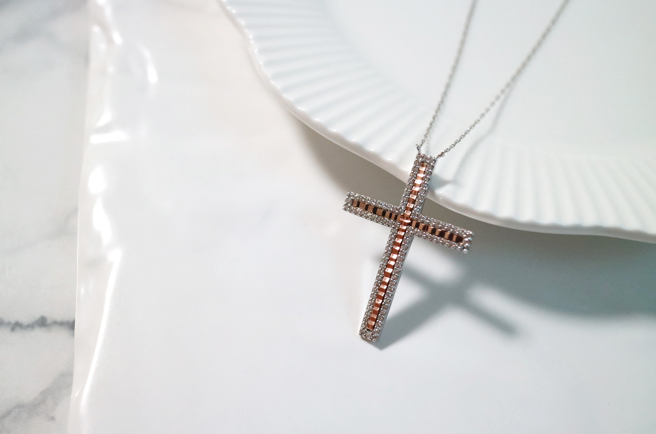 18k drop cross necklace Women 14k 14k friend 14k l