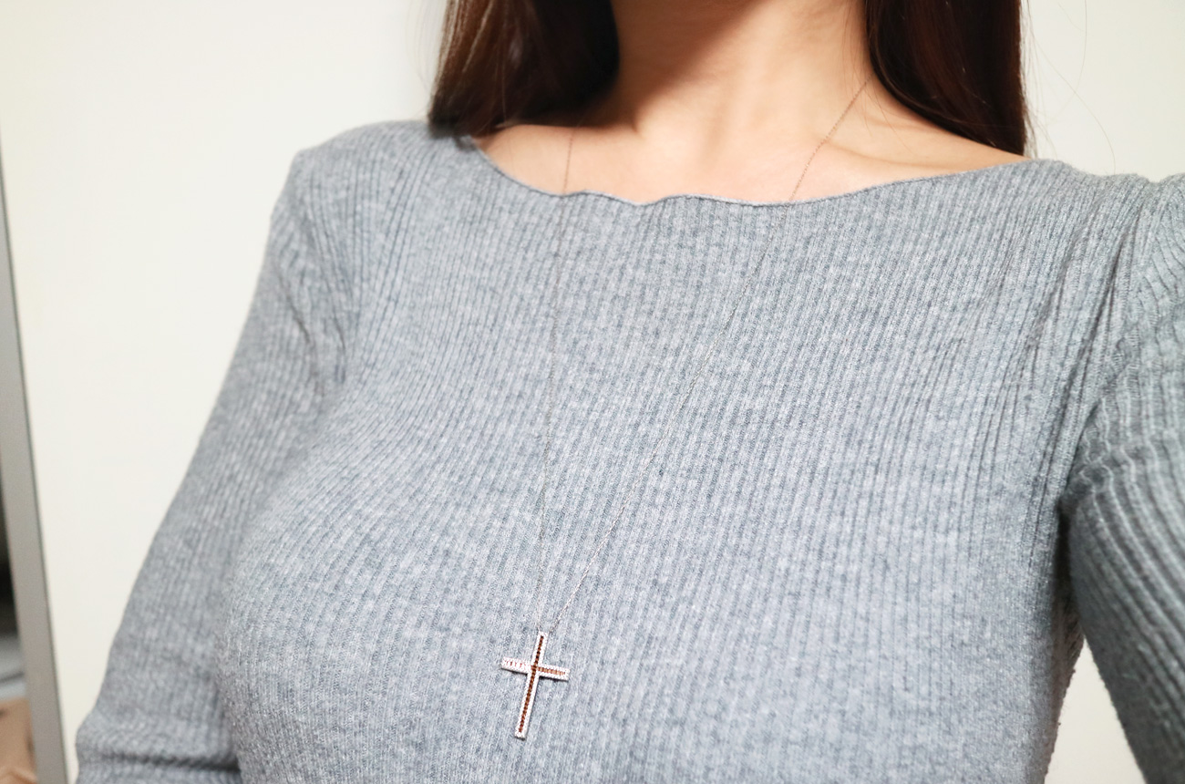18k drop cross necklace Women 14k 14k friend 14k l