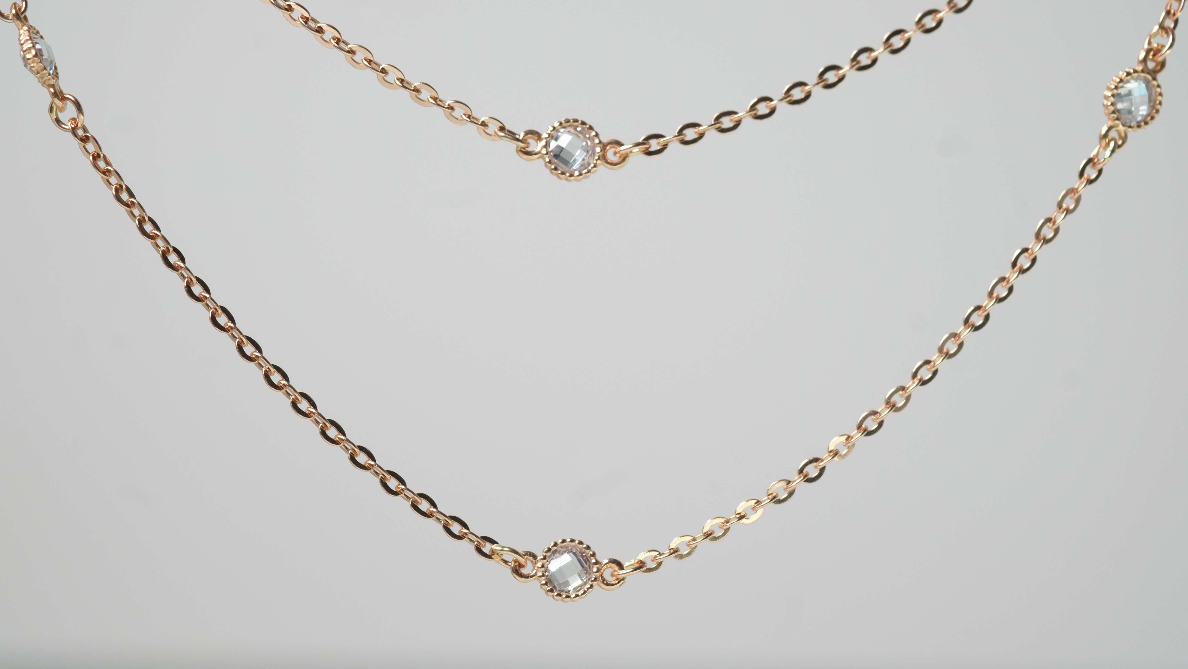 Flower Cubic Necklace Pink Gold Petit Design 14k C