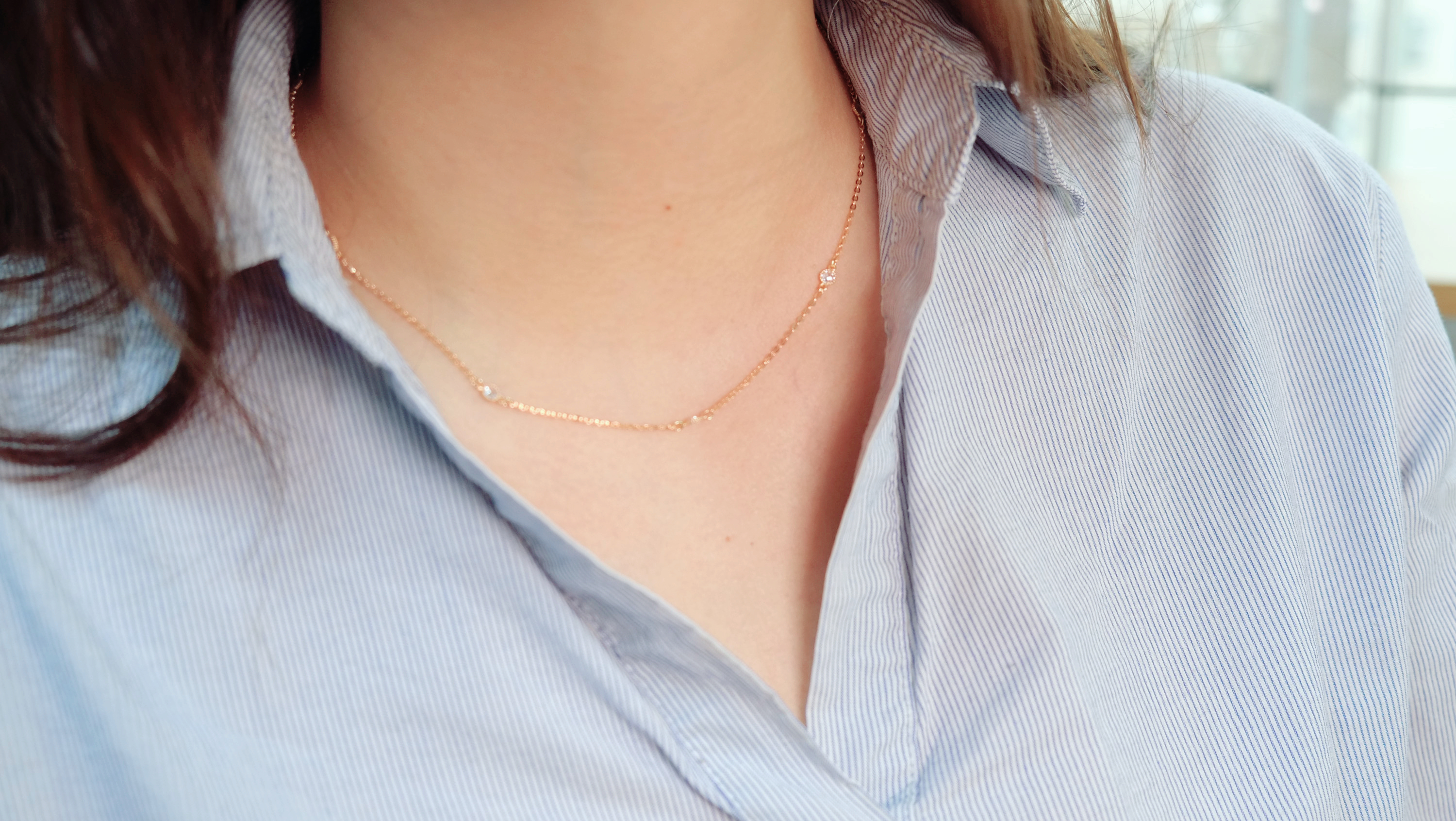 Flower Cubic Necklace Pink Gold Petit Design 14k C