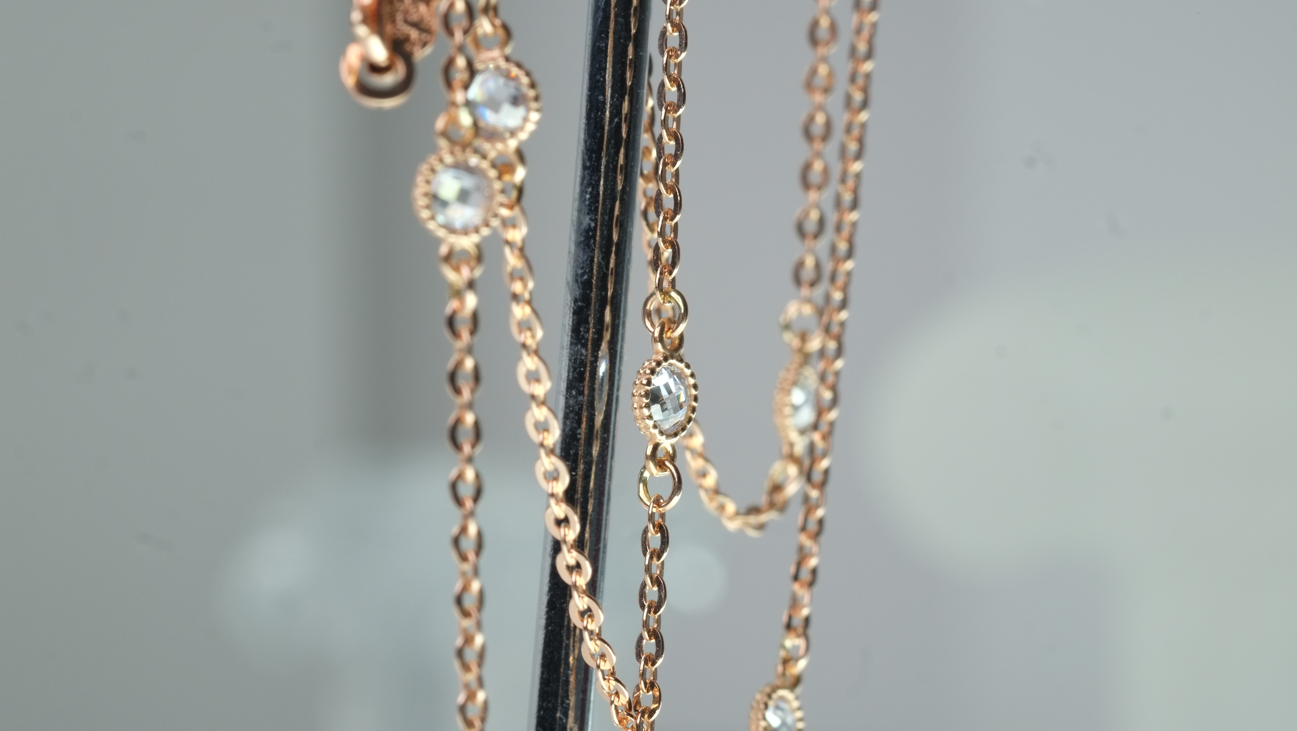 Flower Cubic Necklace Pink Gold Petit Design 14k C