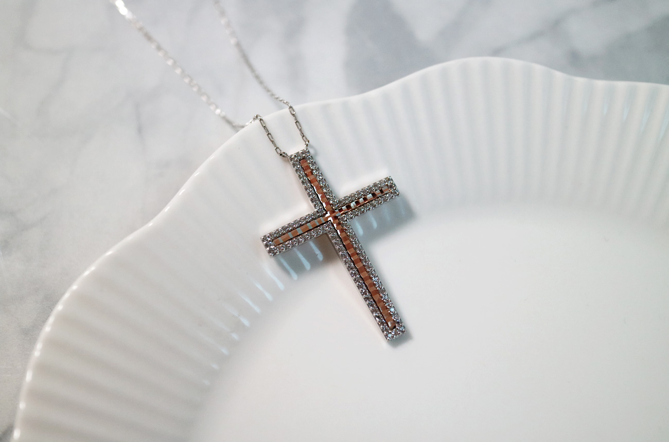 18k drop cross necklace Women 14k 14k friend 14k l