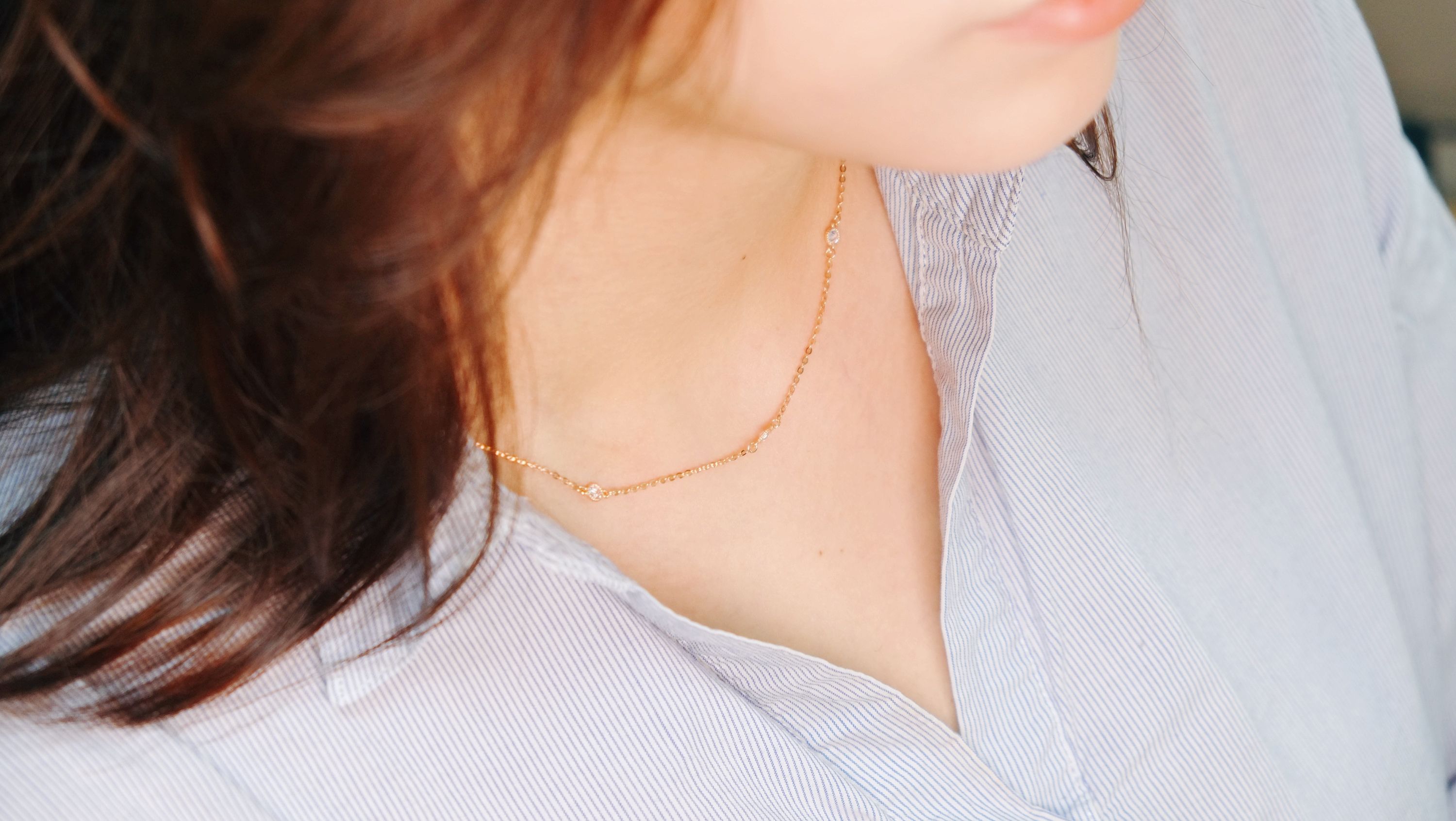 Flower Cubic Necklace Pink Gold Petit Design 14k C