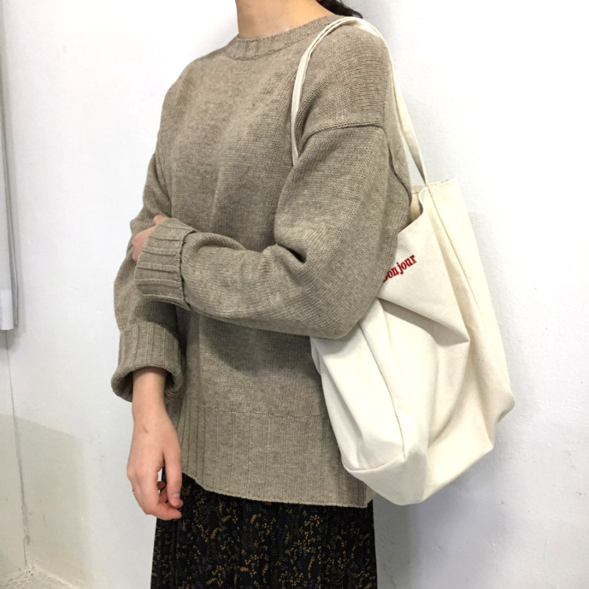 <b><p>Bonjour Embroidery Eco Bag Women in their</p></b><b><p>ボンジュール刺繍エコバック20代の女性収納力が良いレタリング男女共用インスタファッションカジュアル</p></b><br /><br /><p align='center'>