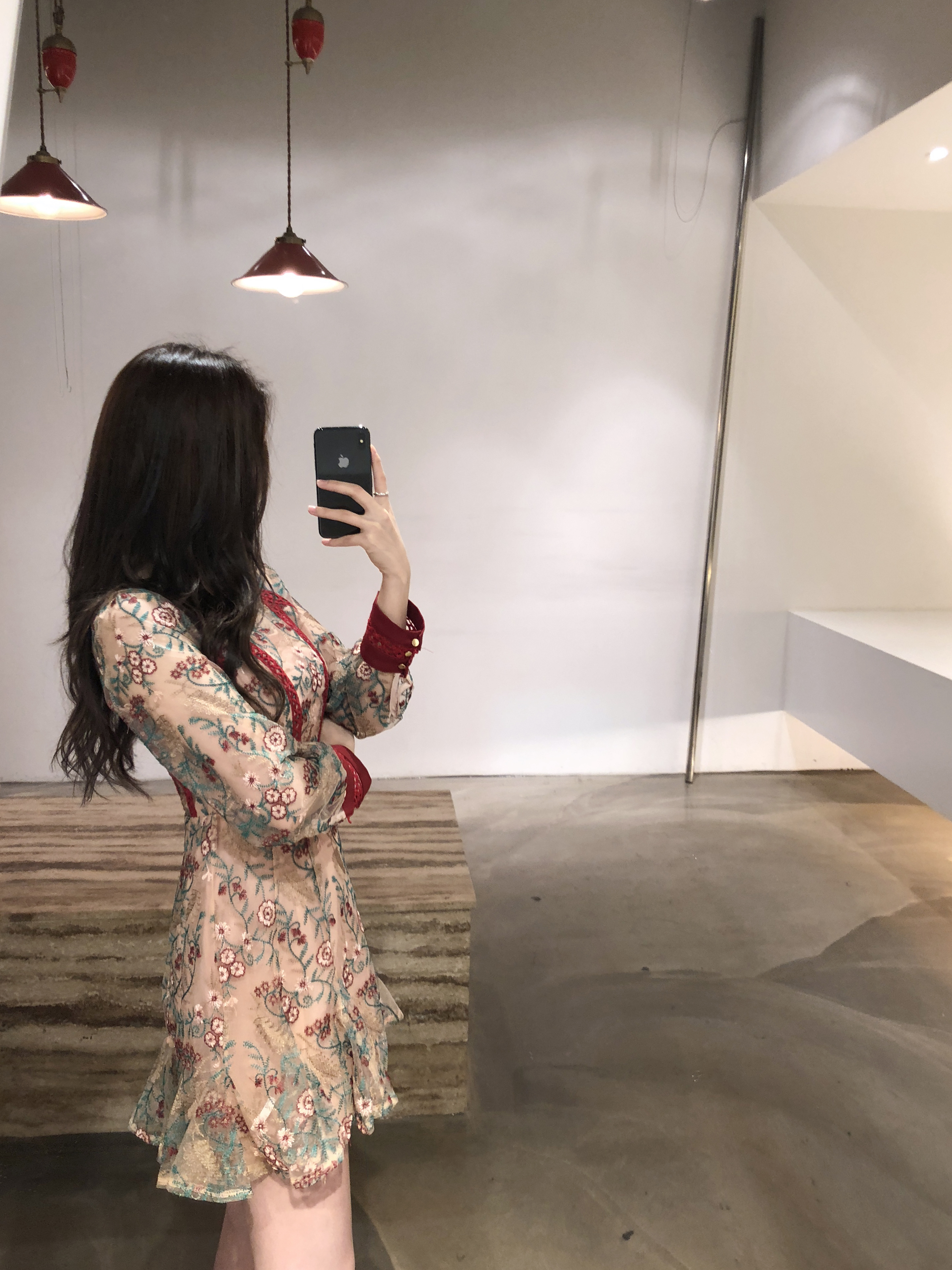 Baby pink embroidered dress Charming style Feminin