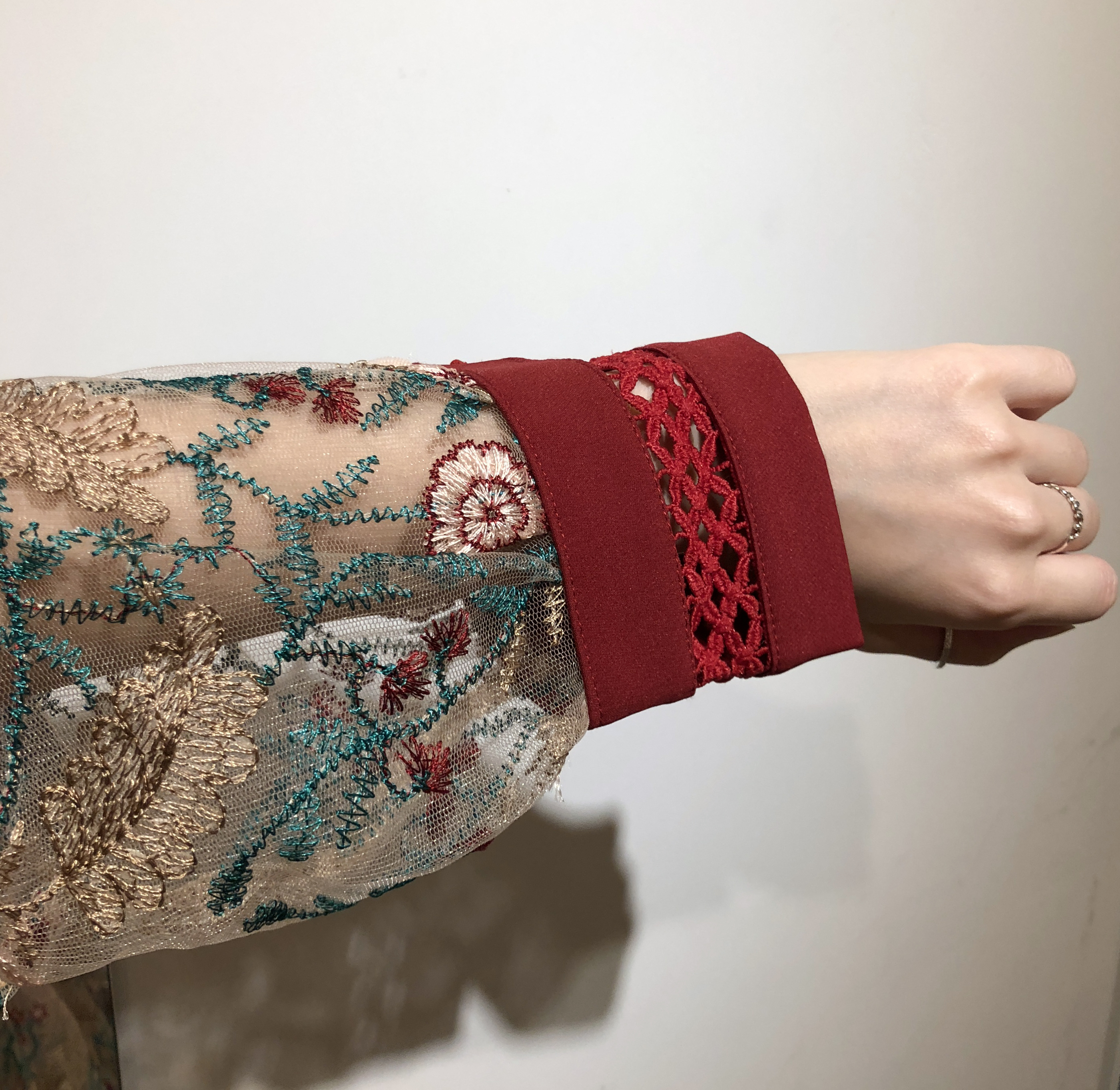 Baby pink embroidered dress Charming style Feminin