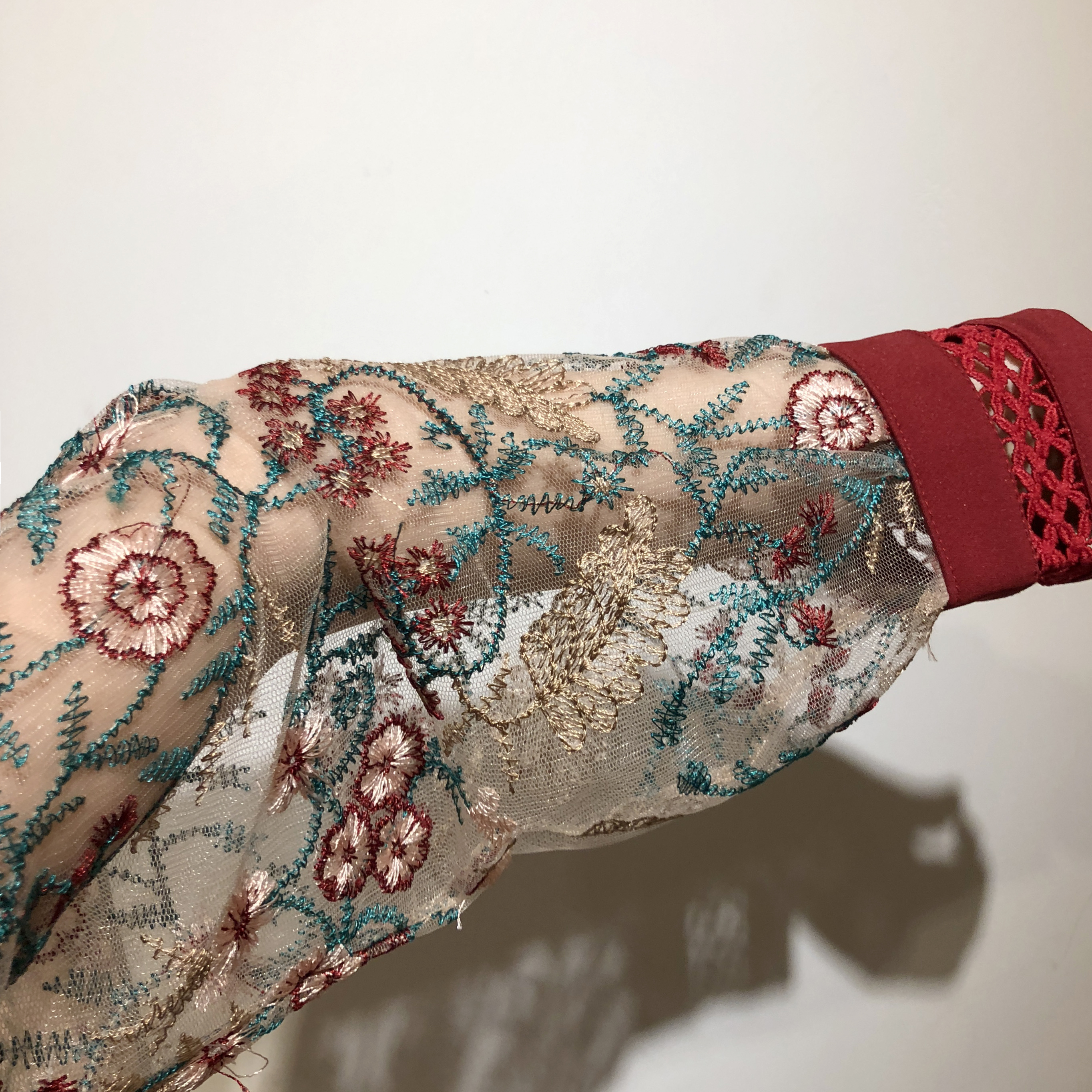 Baby pink embroidered dress Charming style Feminin