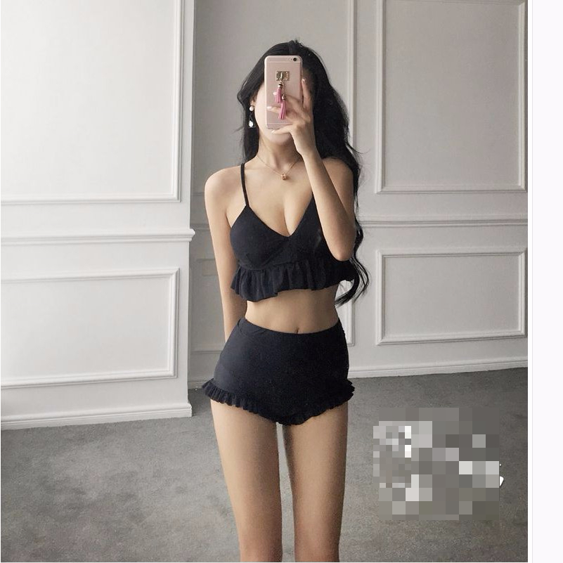 <b><p>Reverse rearrangement Frill High waist bikini</p></b><b><p>反転ドィトテ フリル ハイウエスト ビキニ ワンポン セクシー リボン ブラック</p></b><br /><br /><p align='center'>