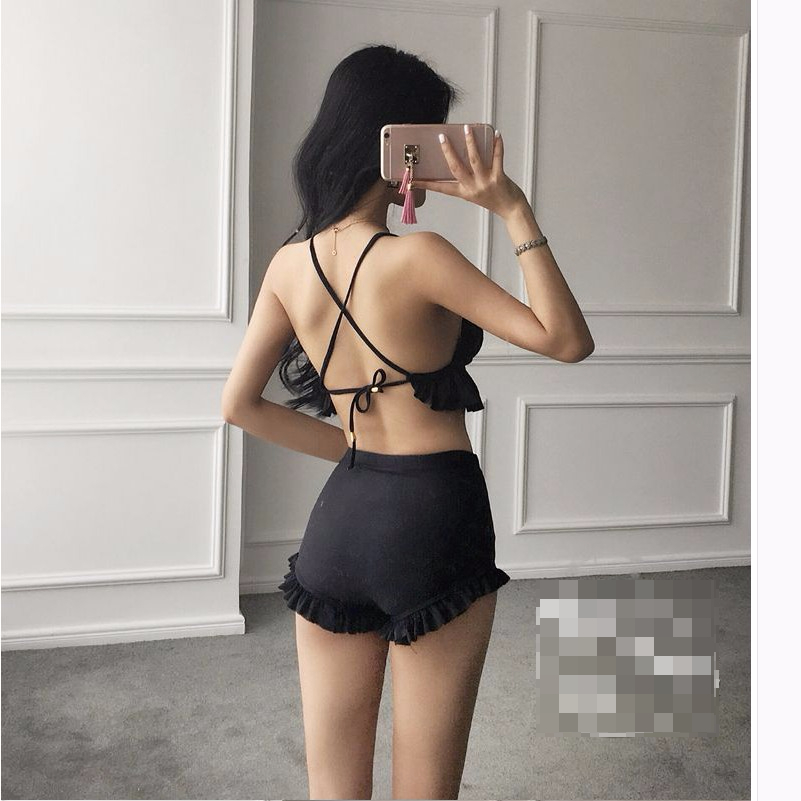 <b><p>Reverse rearrangement Frill High waist bikini</p></b><b><p>反転ドィトテ フリル ハイウエスト ビキニ ワンポン セクシー リボン ブラック</p></b><br /><br /><p align='center'>