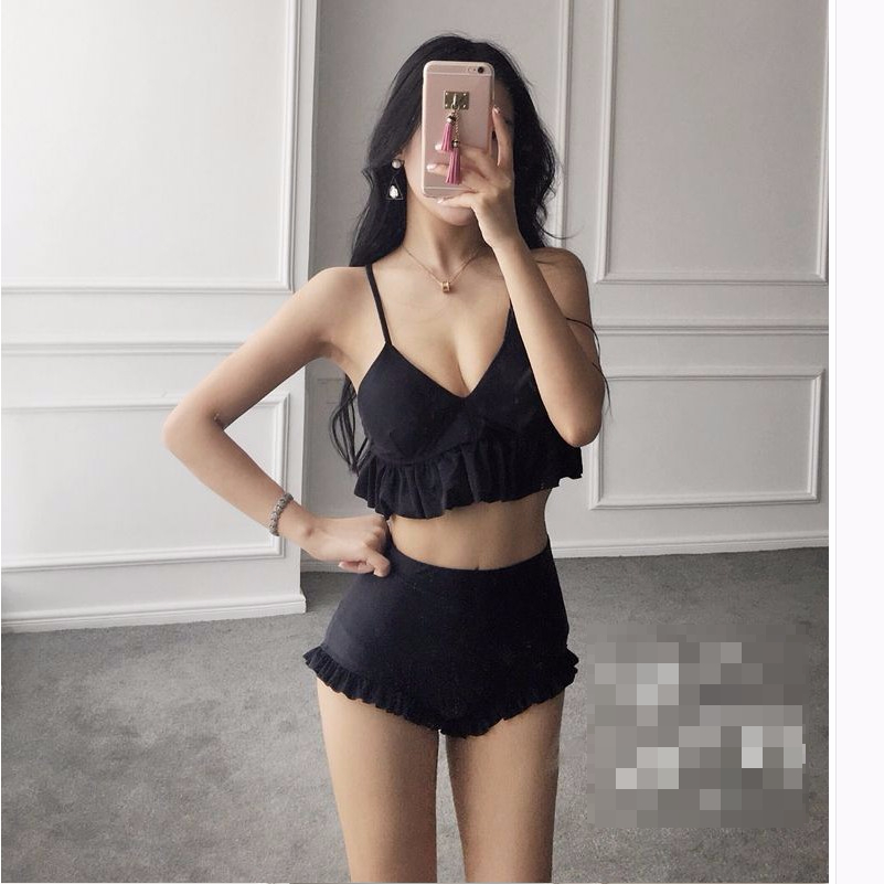 <b><p>Reverse rearrangement Frill High waist bikini</p></b><b><p>反転ドィトテ フリル ハイウエスト ビキニ ワンポン セクシー リボン ブラック</p></b><br /><br /><p align='center'>