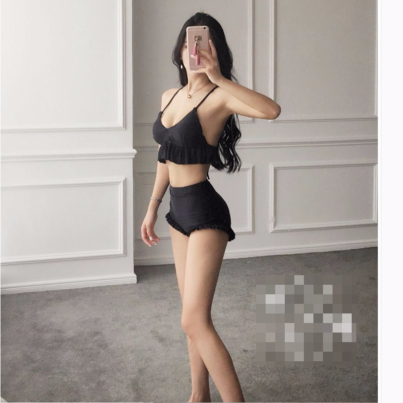 <b><p>Reverse rearrangement Frill High waist bikini</p></b><b><p>反転ドィトテ フリル ハイウエスト ビキニ ワンポン セクシー リボン ブラック</p></b><br /><br /><p align='center'>
