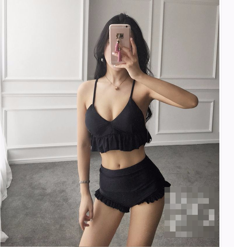 <b><p>Reverse rearrangement Frill High waist bikini</p></b><b><p>反転ドィトテ フリル ハイウエスト ビキニ ワンポン セクシー リボン ブラック</p></b><br /><br /><p align='center'>