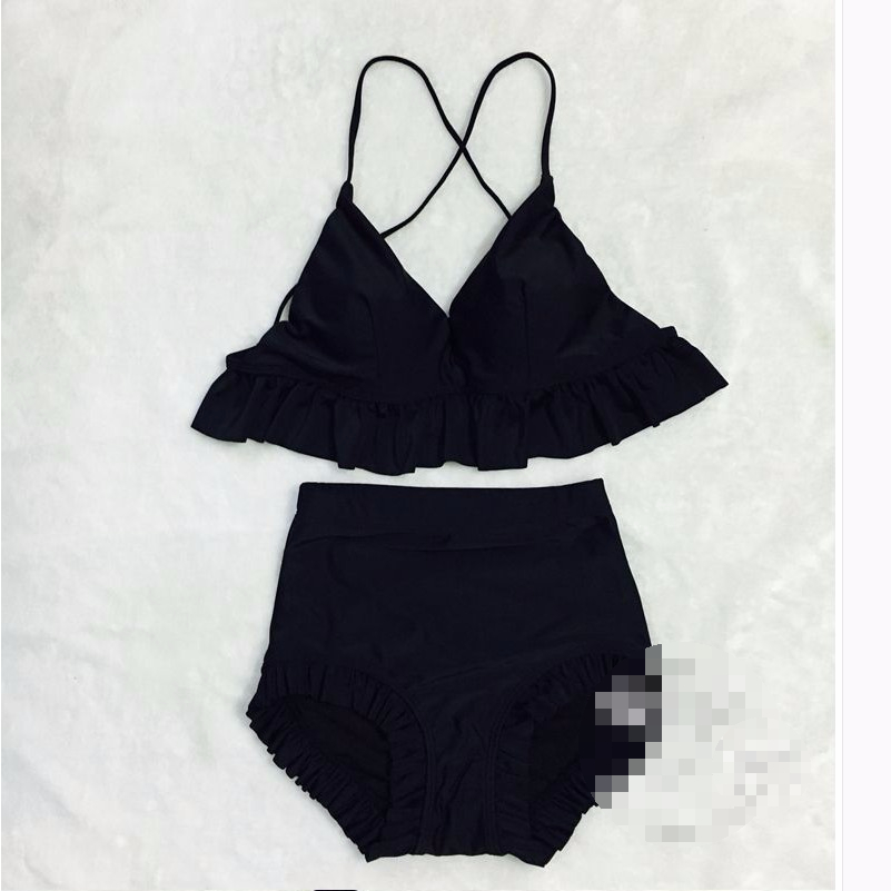 <b><p>Reverse rearrangement Frill High waist bikini</p></b><b><p>反転ドィトテ フリル ハイウエスト ビキニ ワンポン セクシー リボン ブラック</p></b><br /><br /><p align='center'>