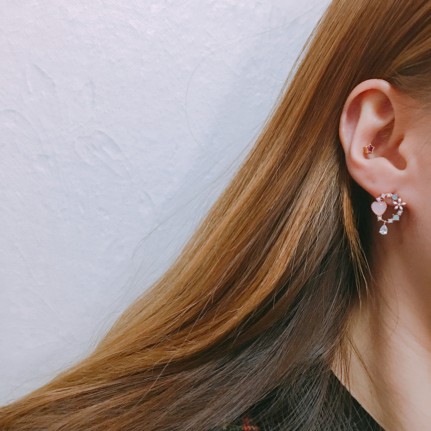 <b><p>Luce Heart Lse Pl Round Erings 2color LKJ1081</p></b><b><p>ルーチェ ハートジャンミソクラウンドピアス 2色 LKJ1081 魅力的な 女性が好きなギフト</p></b><br /><br /><p align='center'>