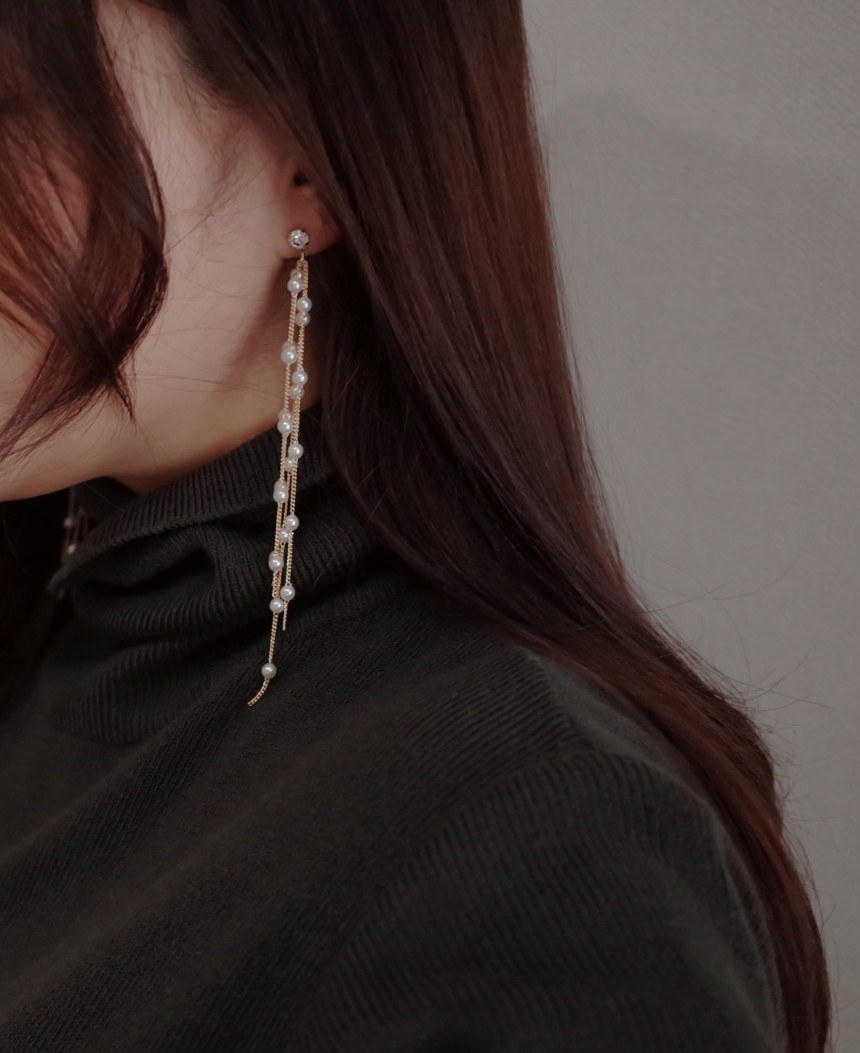 <b><p>NO.87 Rainy Day Pearl drop Stylish Chic Unique</p></b><b><p>NO.87 レイニーデイ パールドロップイヤリング スタイリッシュな シックな ユデザイン</p></b><br /><br /><p align='center'>